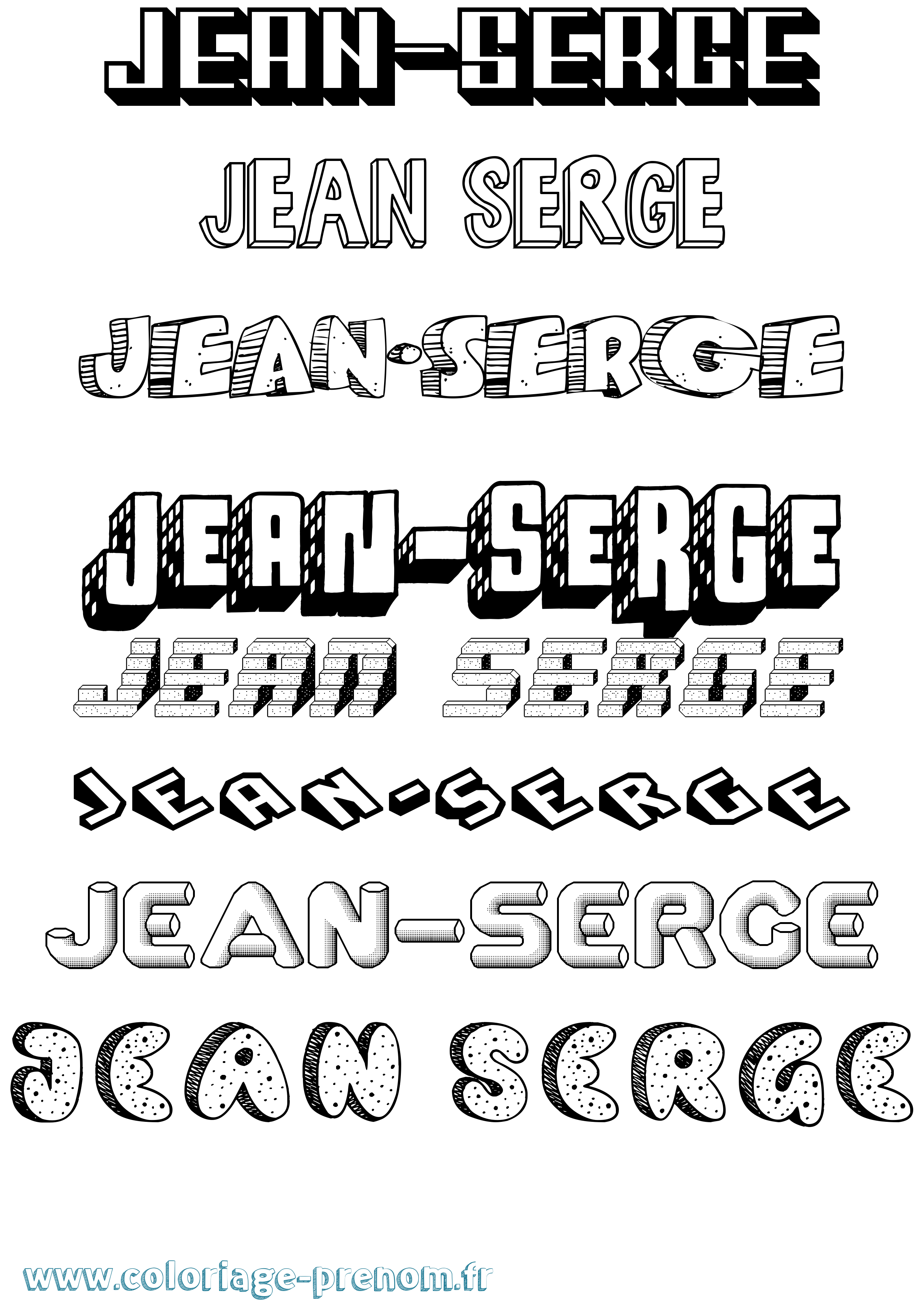 Coloriage prénom Jean-Serge Effet 3D