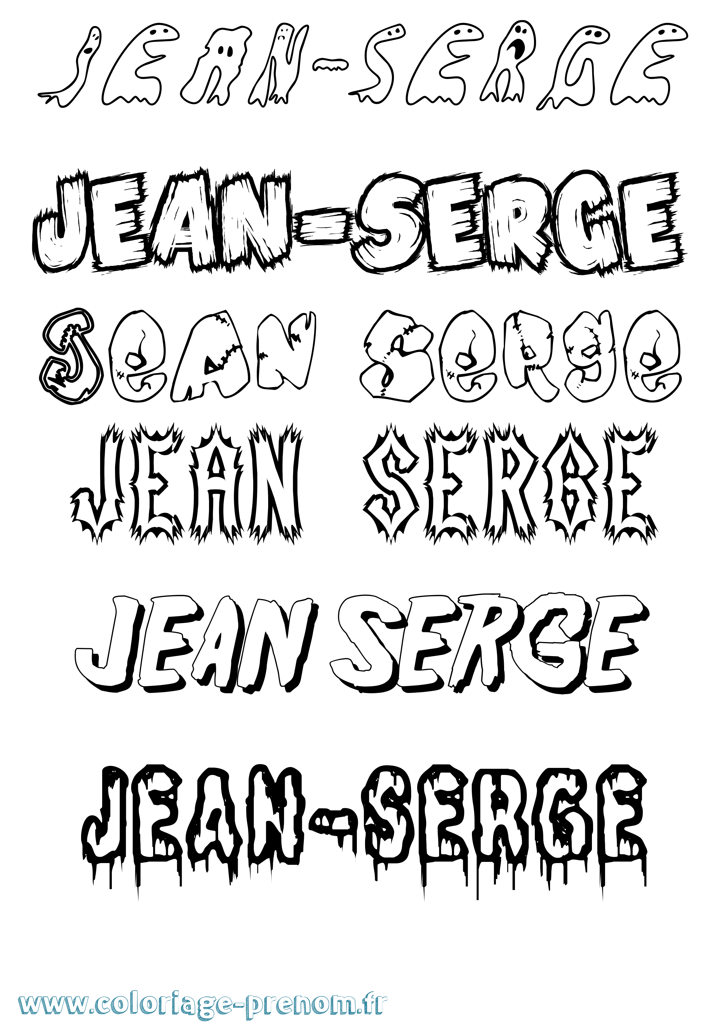 Coloriage prénom Jean-Serge Frisson