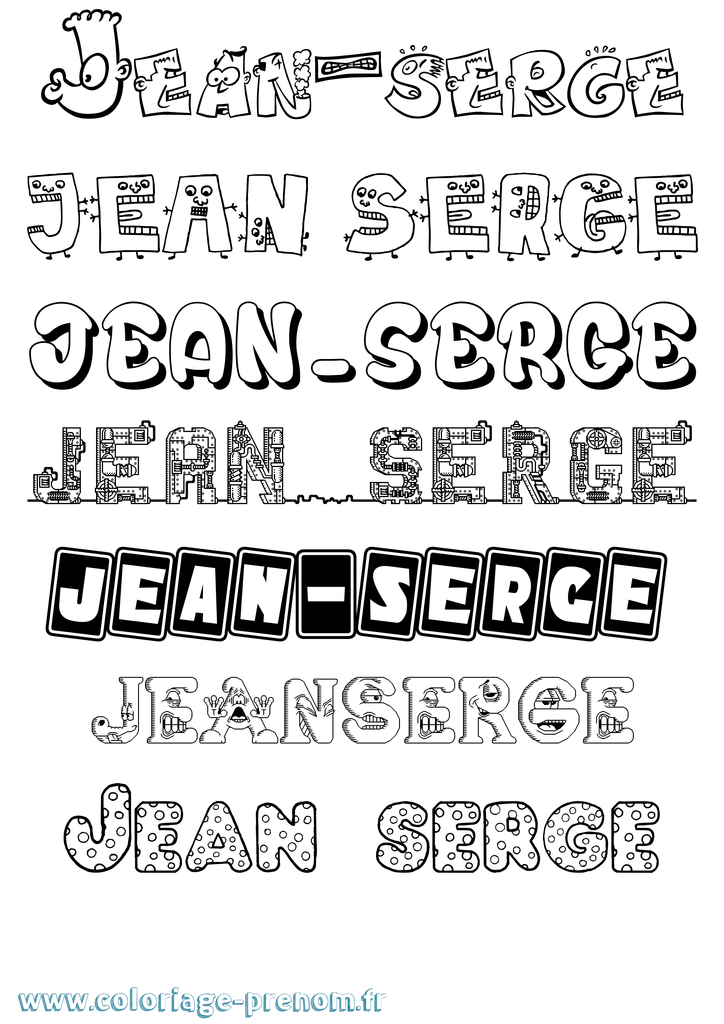 Coloriage prénom Jean-Serge Fun