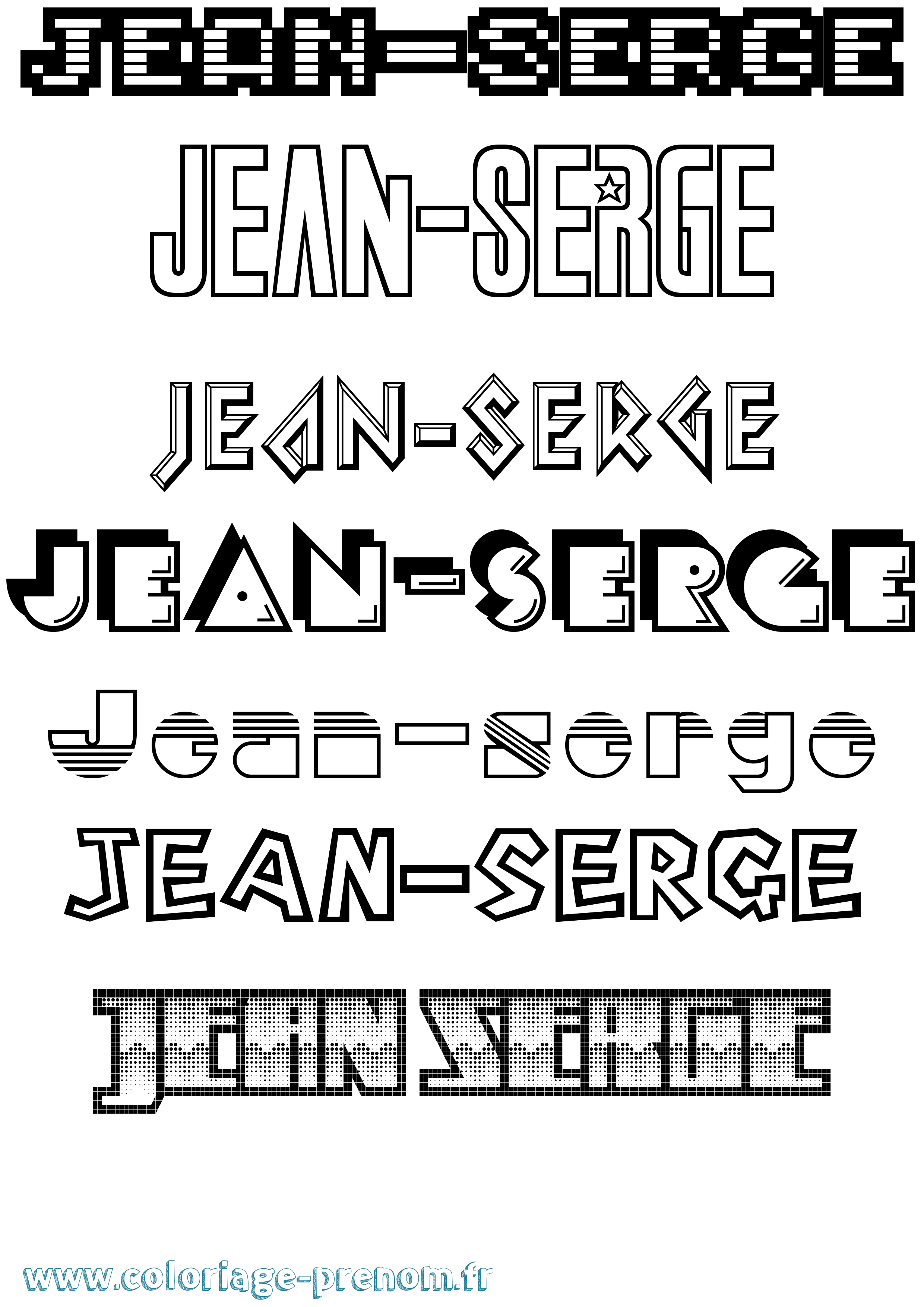Coloriage prénom Jean-Serge Jeux Vidéos