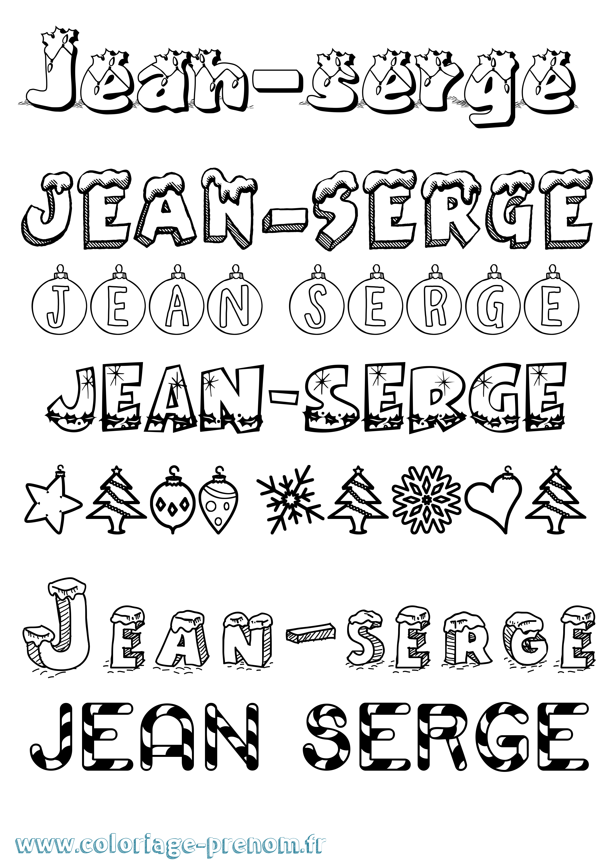 Coloriage prénom Jean-Serge Noël