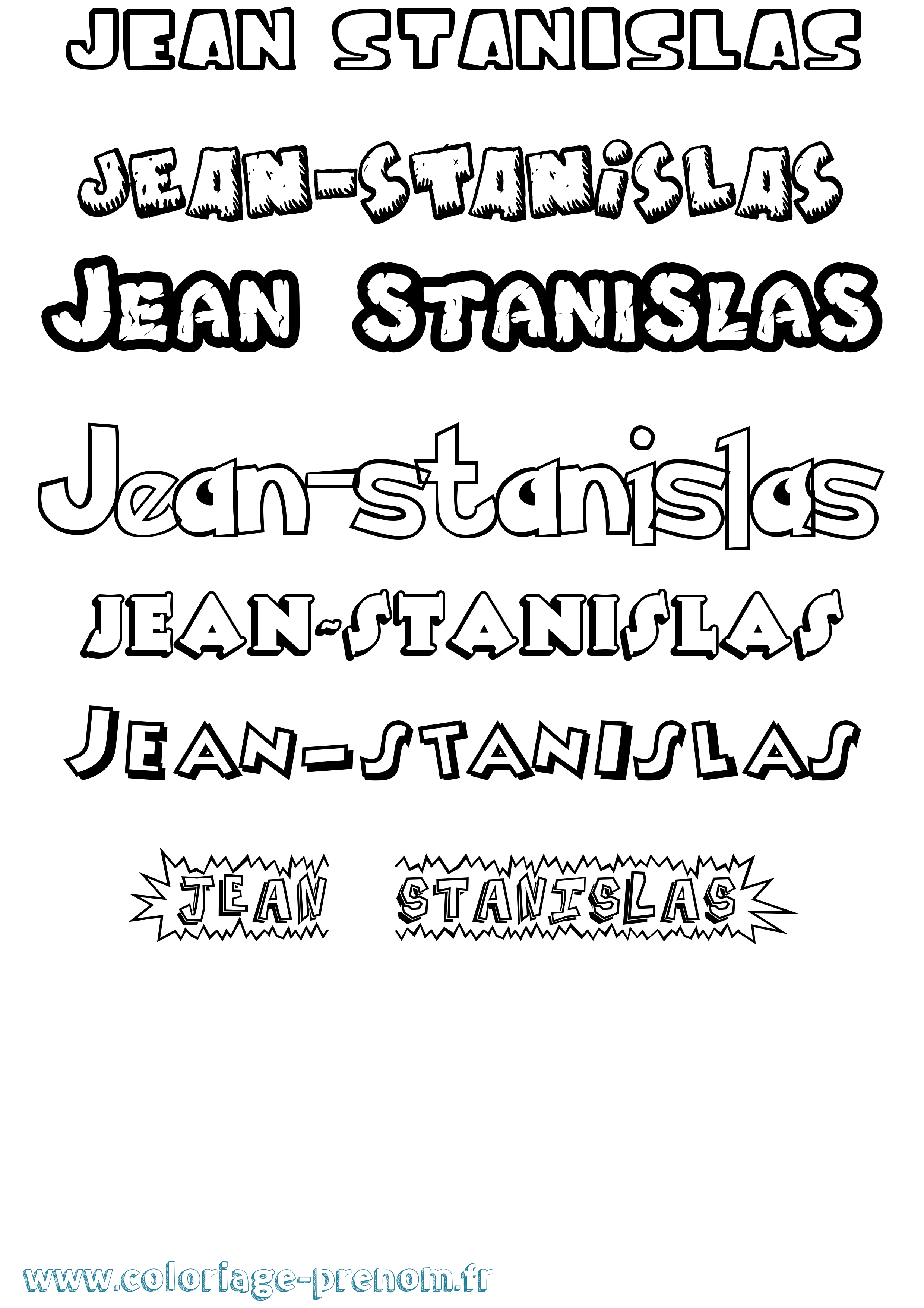 Coloriage prénom Jean-Stanislas Dessin Animé