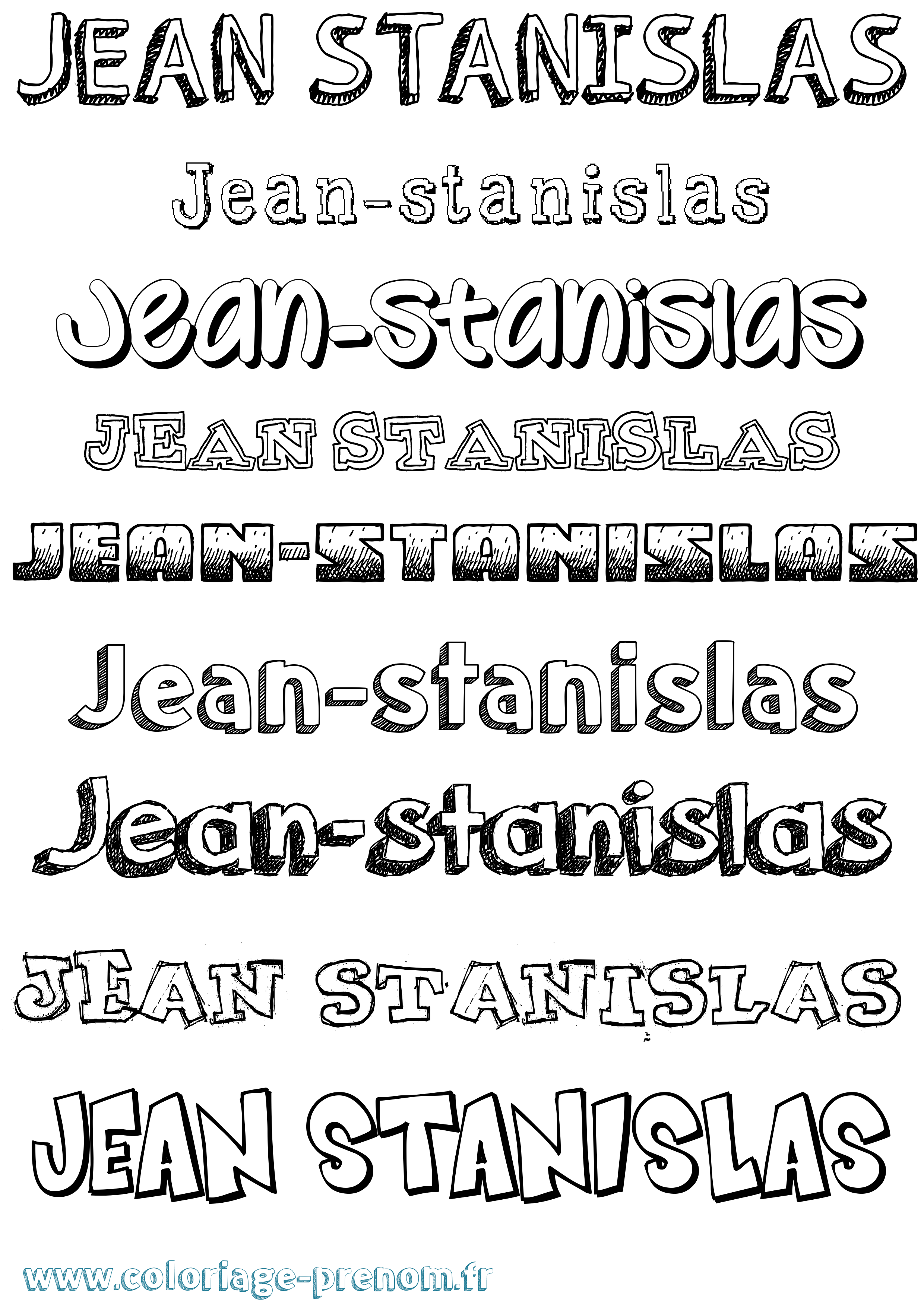 Coloriage prénom Jean-Stanislas Dessiné
