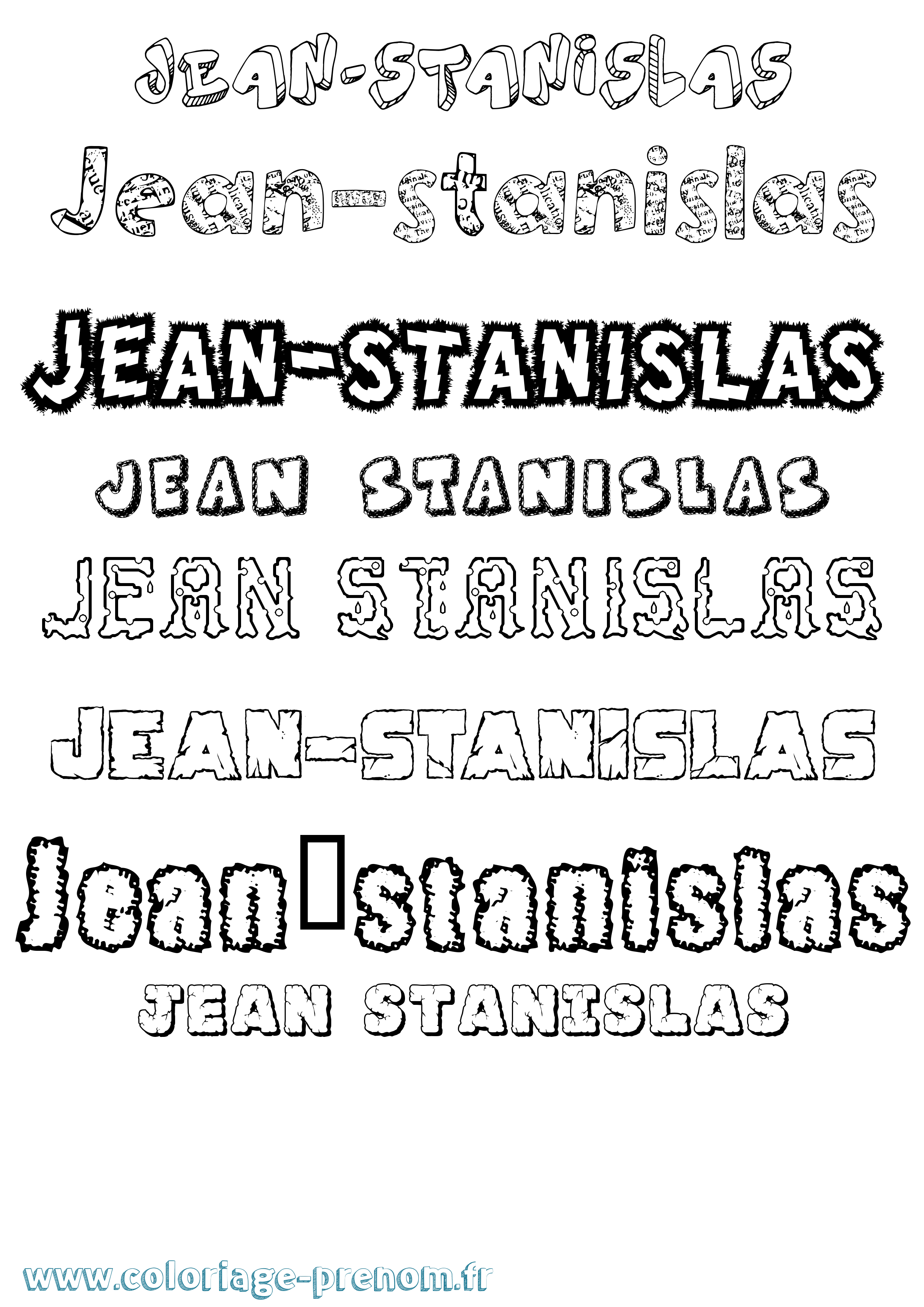 Coloriage prénom Jean-Stanislas Destructuré