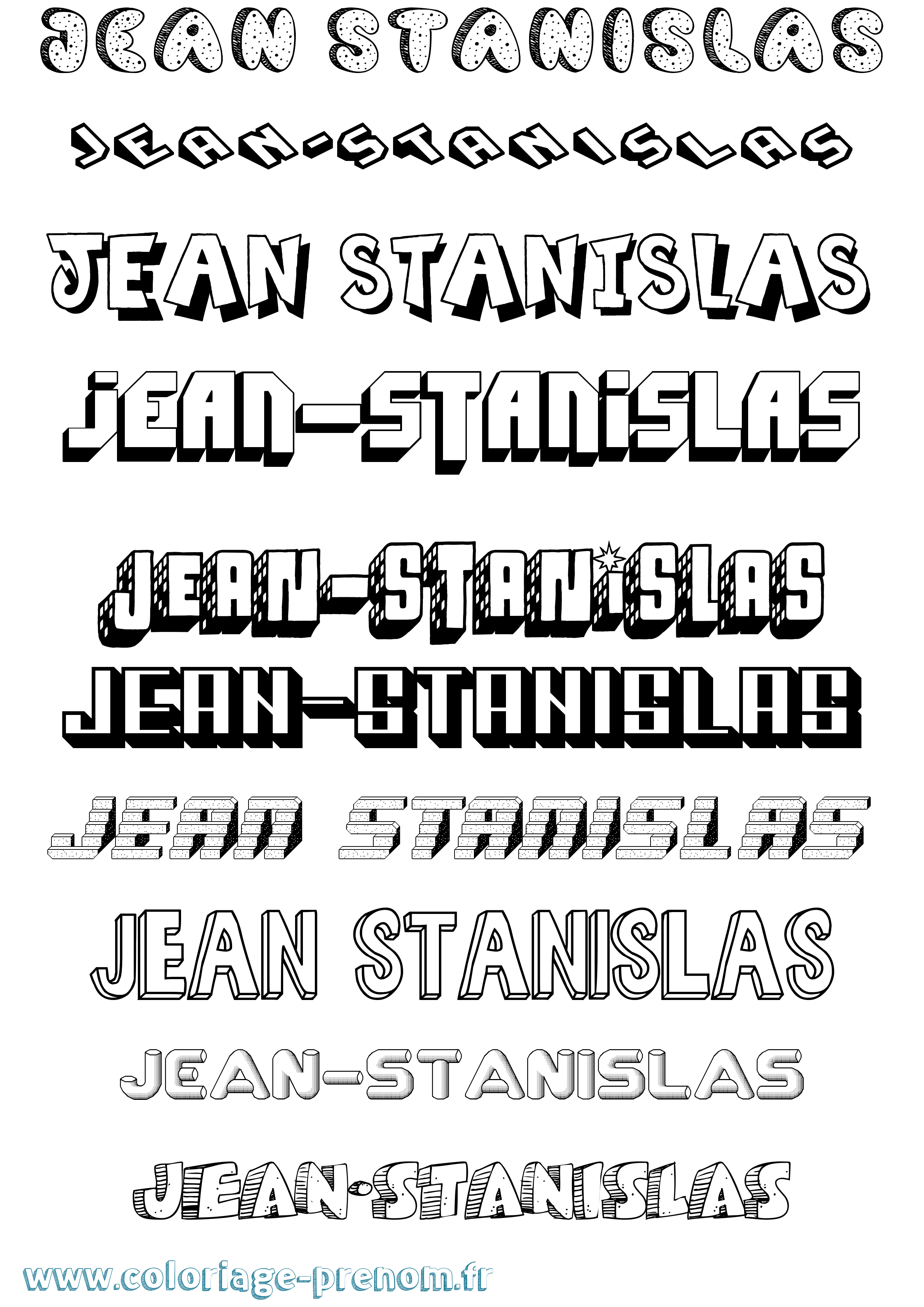 Coloriage prénom Jean-Stanislas Effet 3D