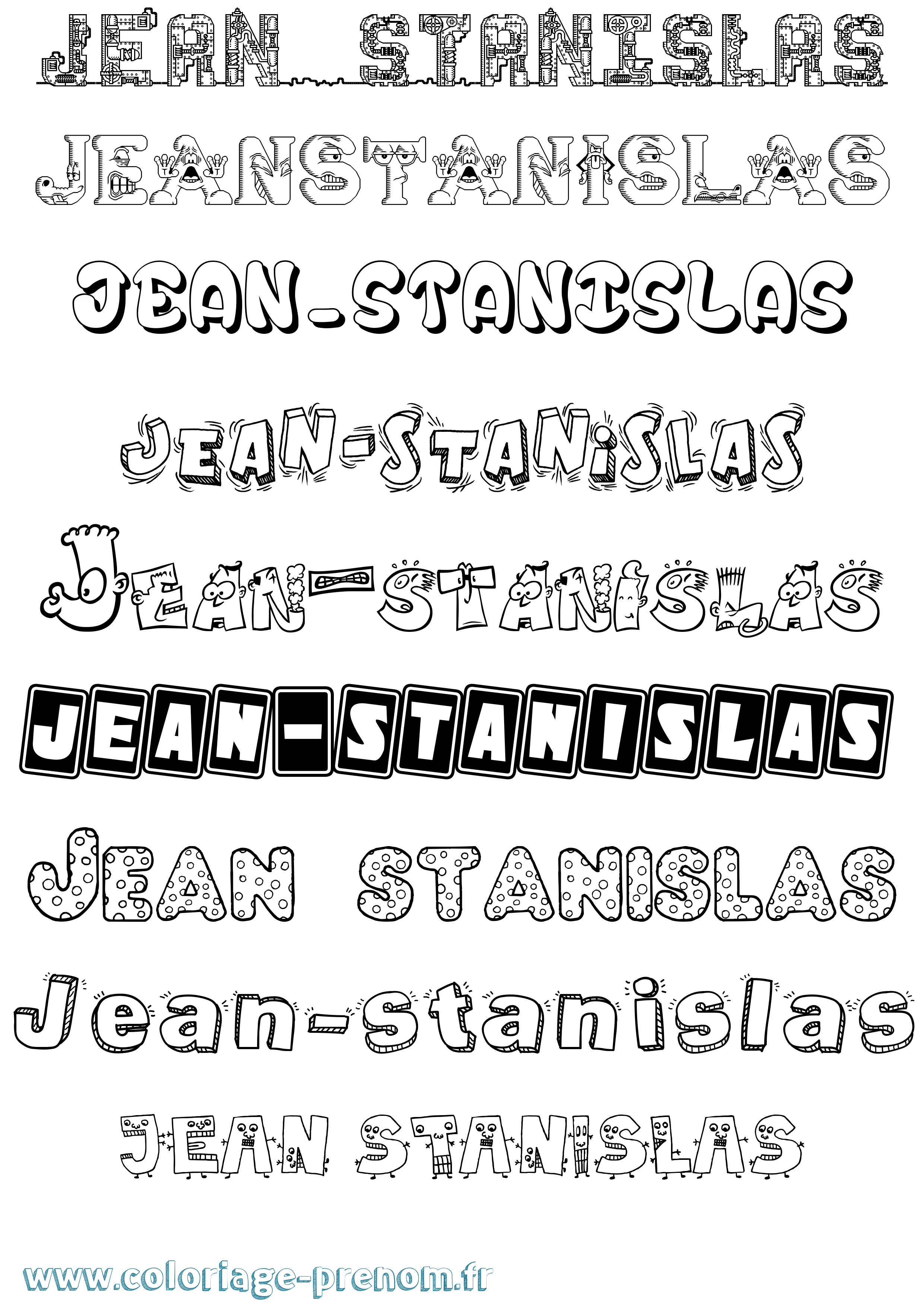 Coloriage prénom Jean-Stanislas Fun