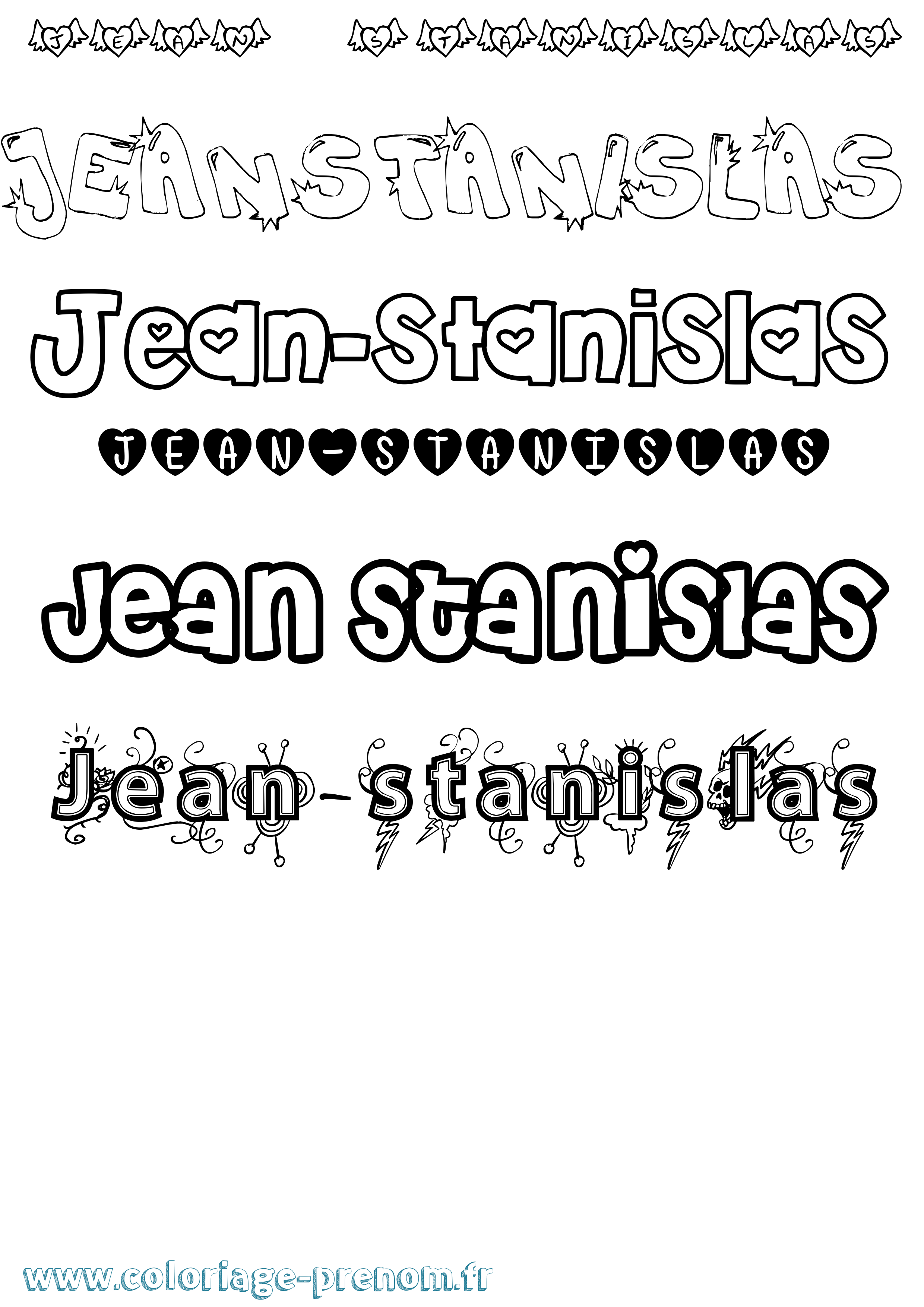 Coloriage prénom Jean-Stanislas Girly