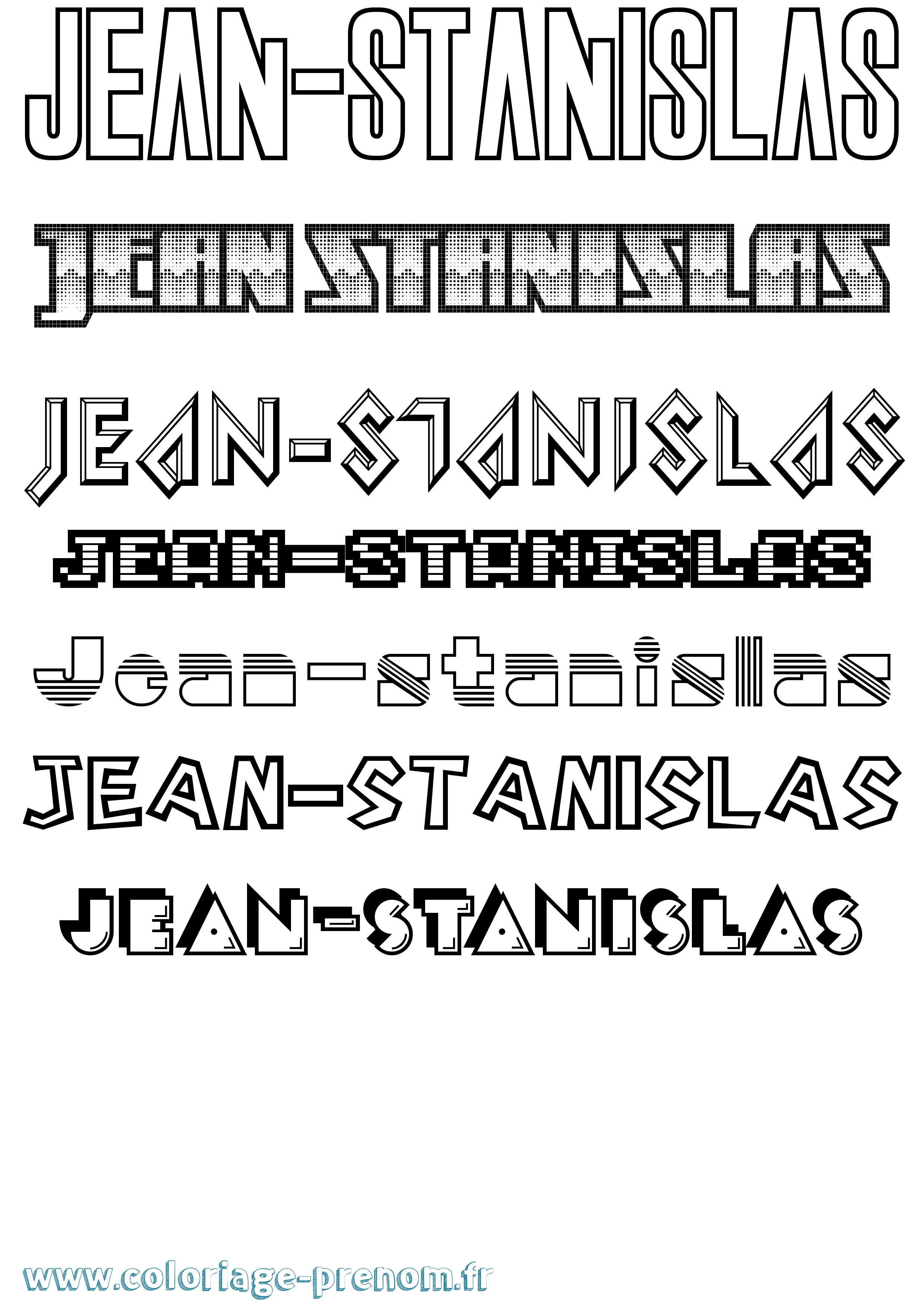 Coloriage prénom Jean-Stanislas Jeux Vidéos