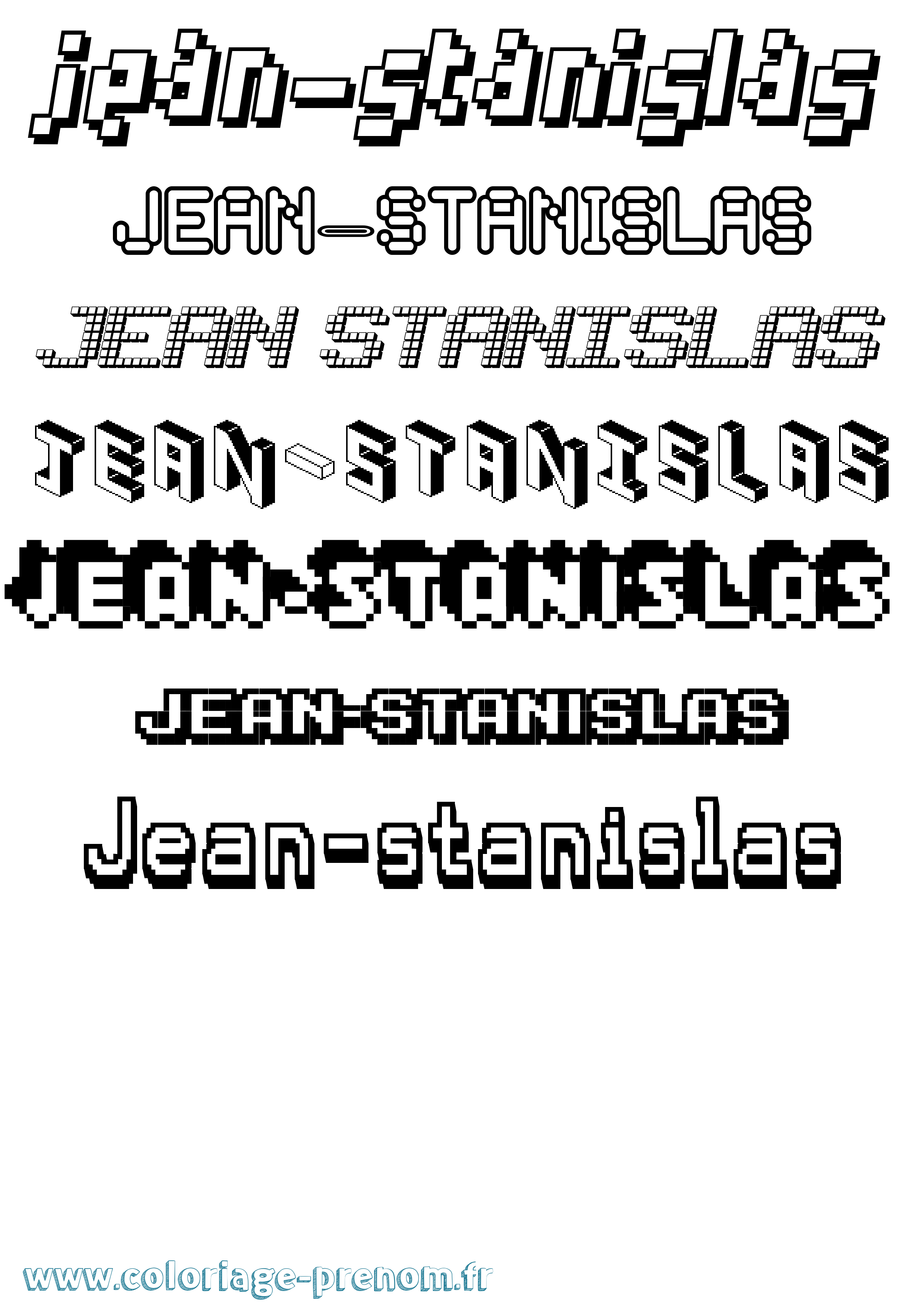 Coloriage prénom Jean-Stanislas Pixel