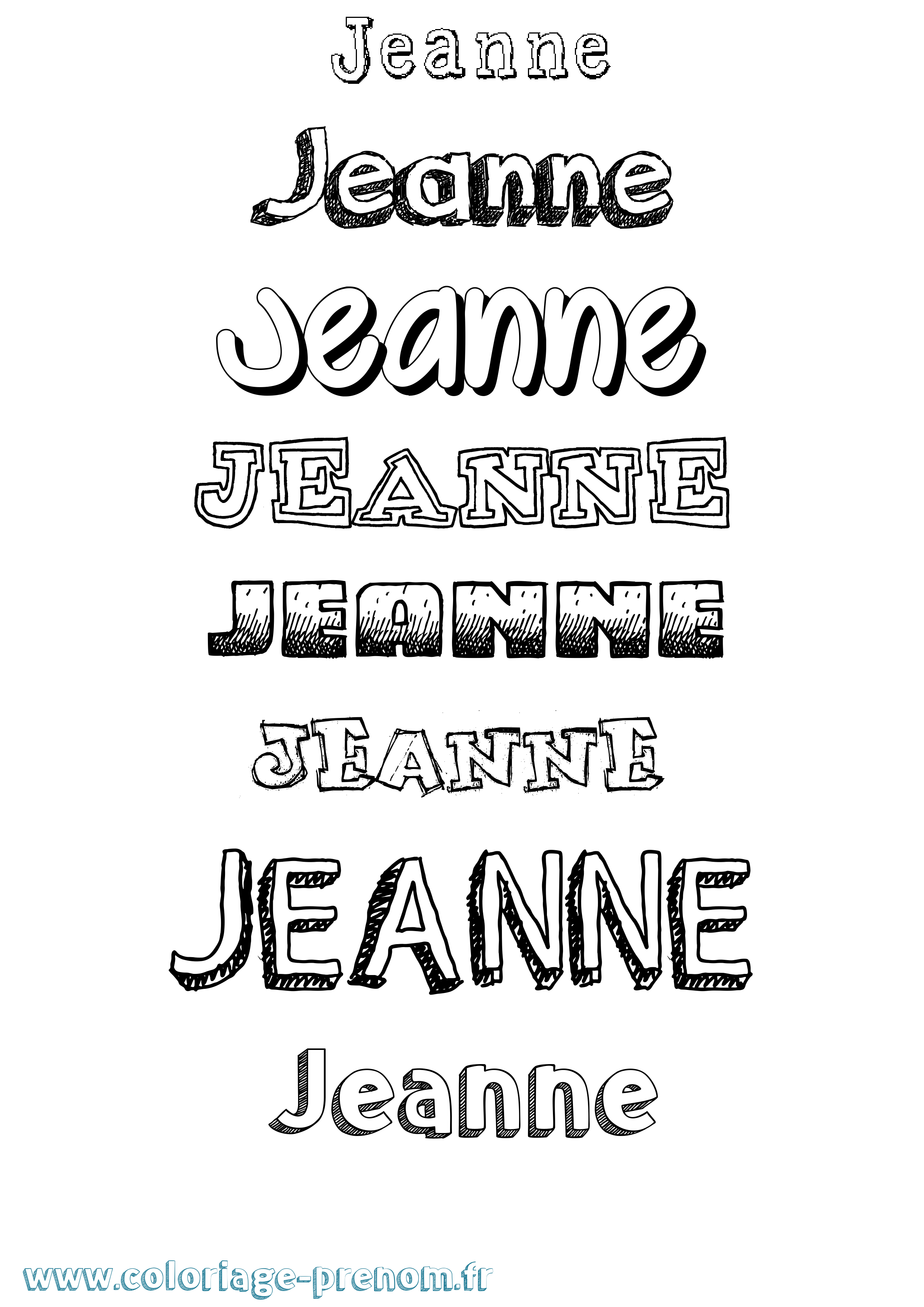 Coloriage prénom Jeanne Dessiné