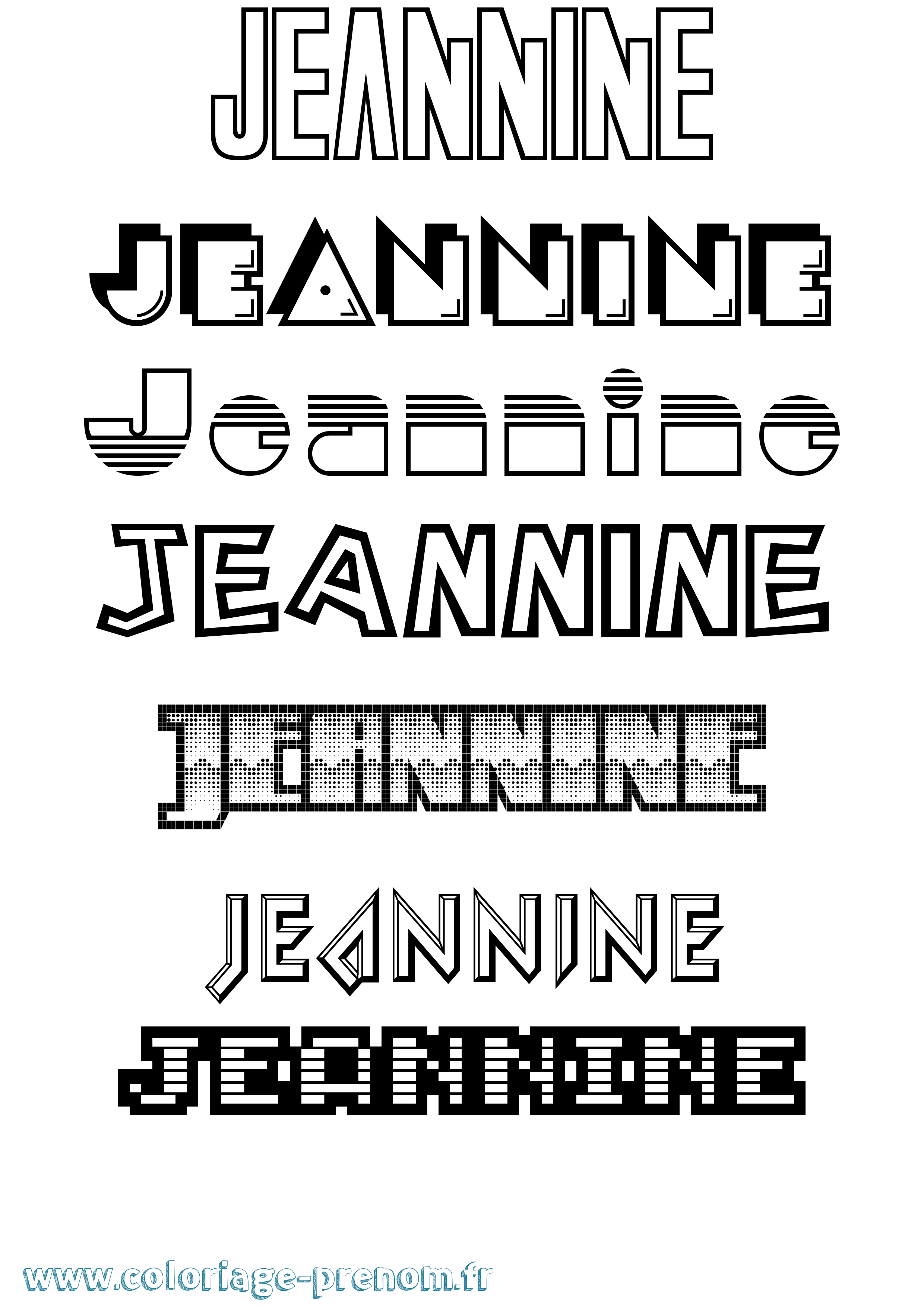 Coloriage prénom Jeannine Jeux Vidéos