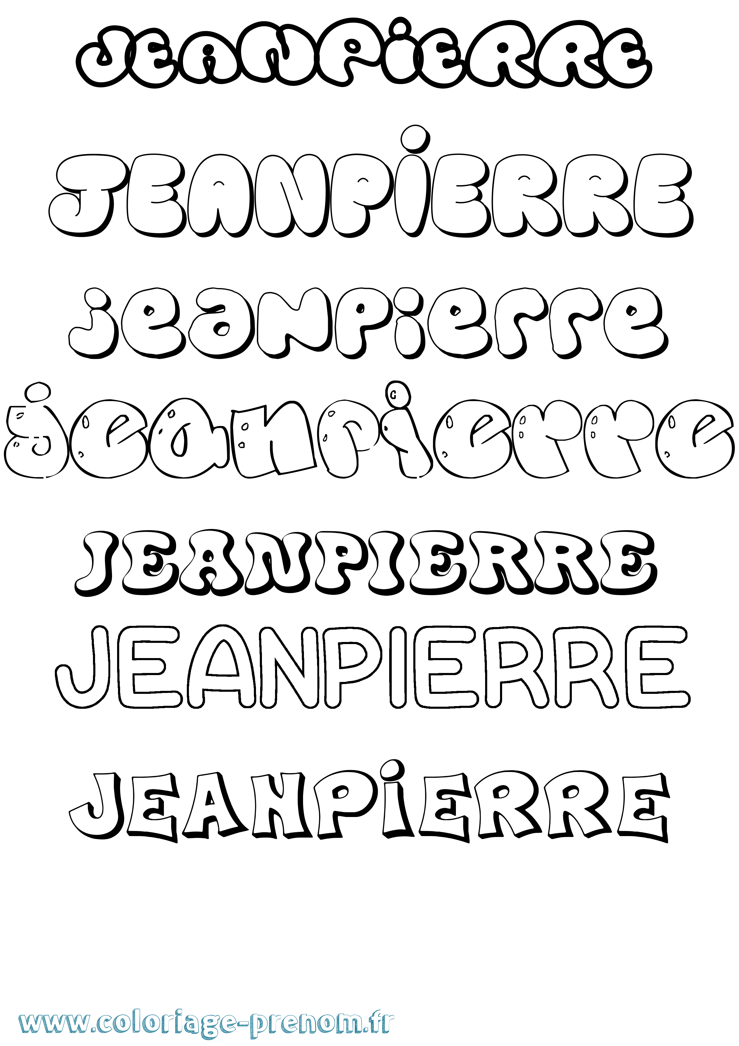 Coloriage prénom Jeanpierre Bubble
