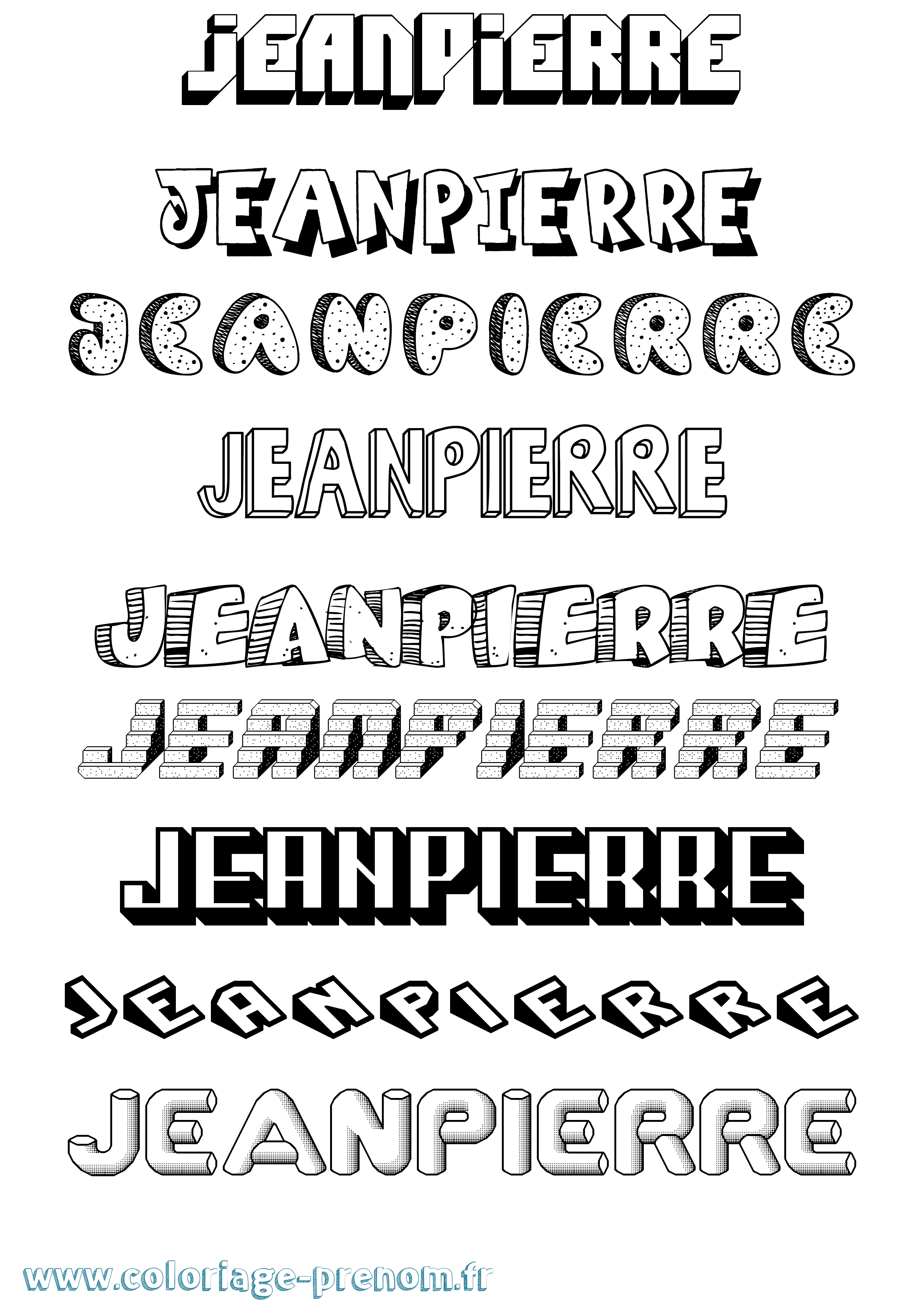 Coloriage prénom Jeanpierre Effet 3D