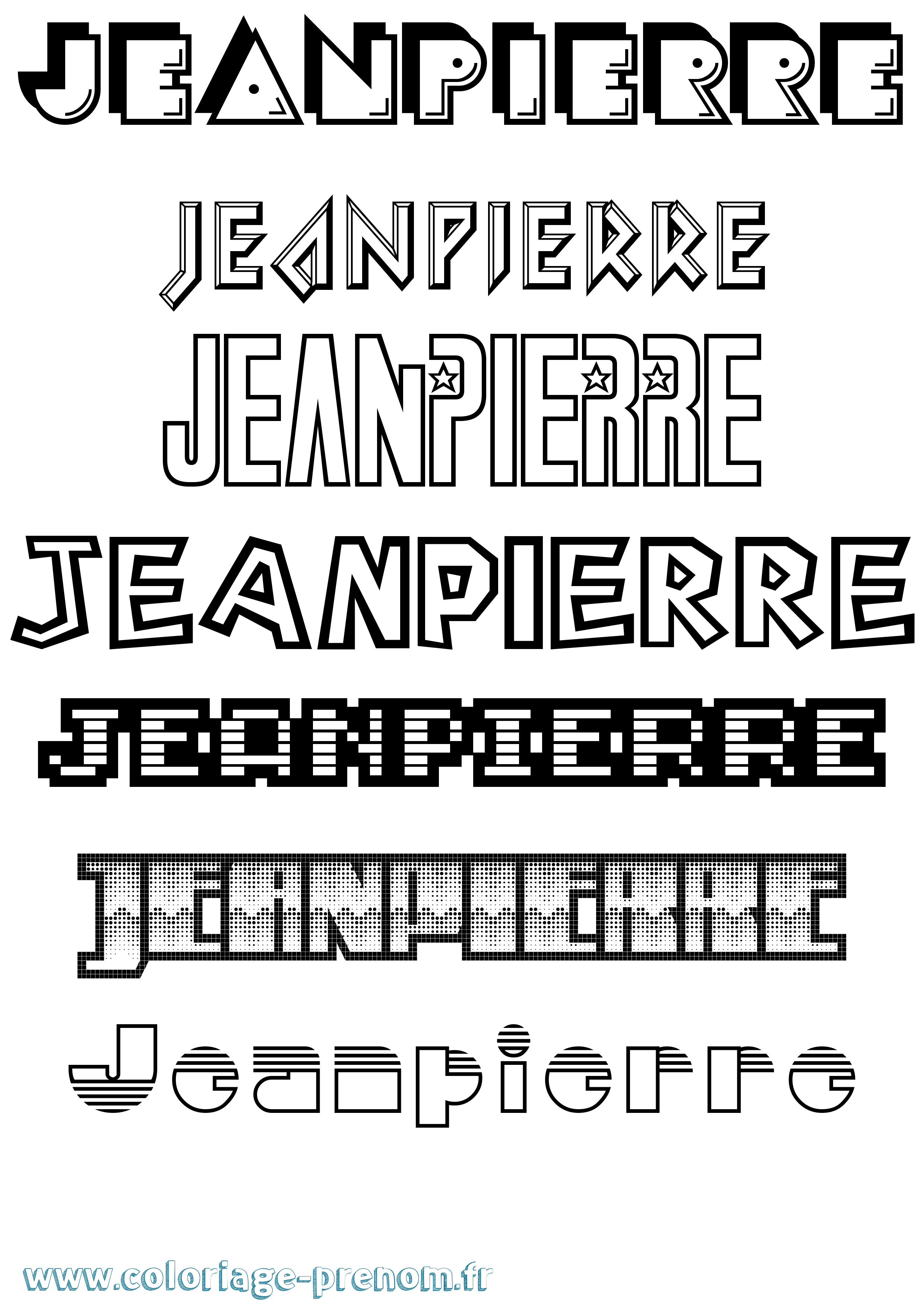 Coloriage prénom Jeanpierre Jeux Vidéos
