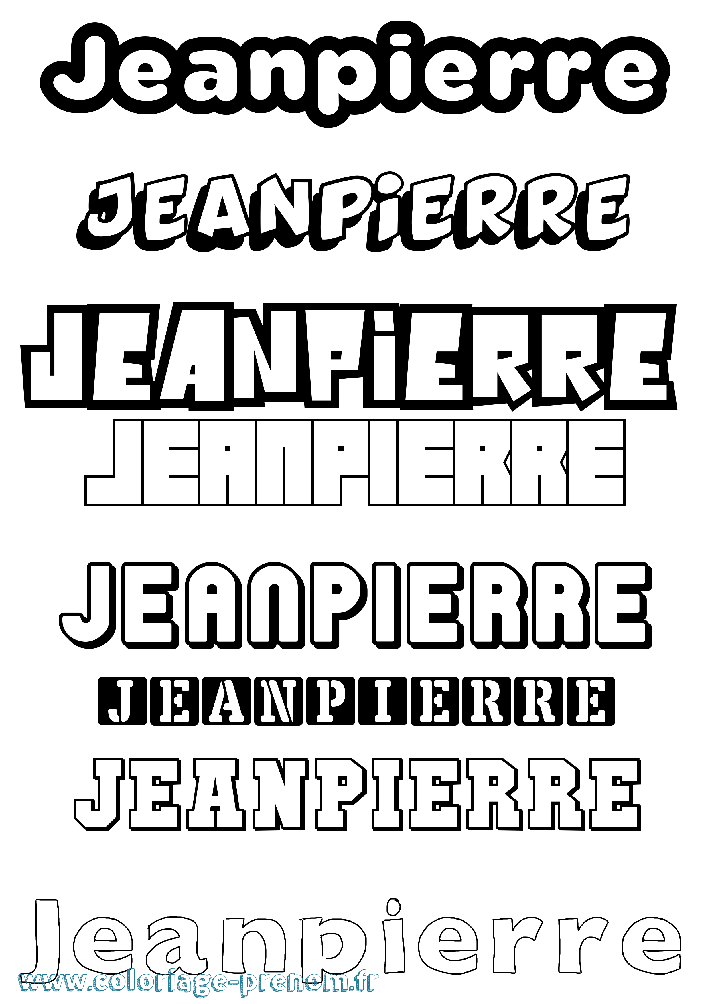 Coloriage prénom Jeanpierre Simple