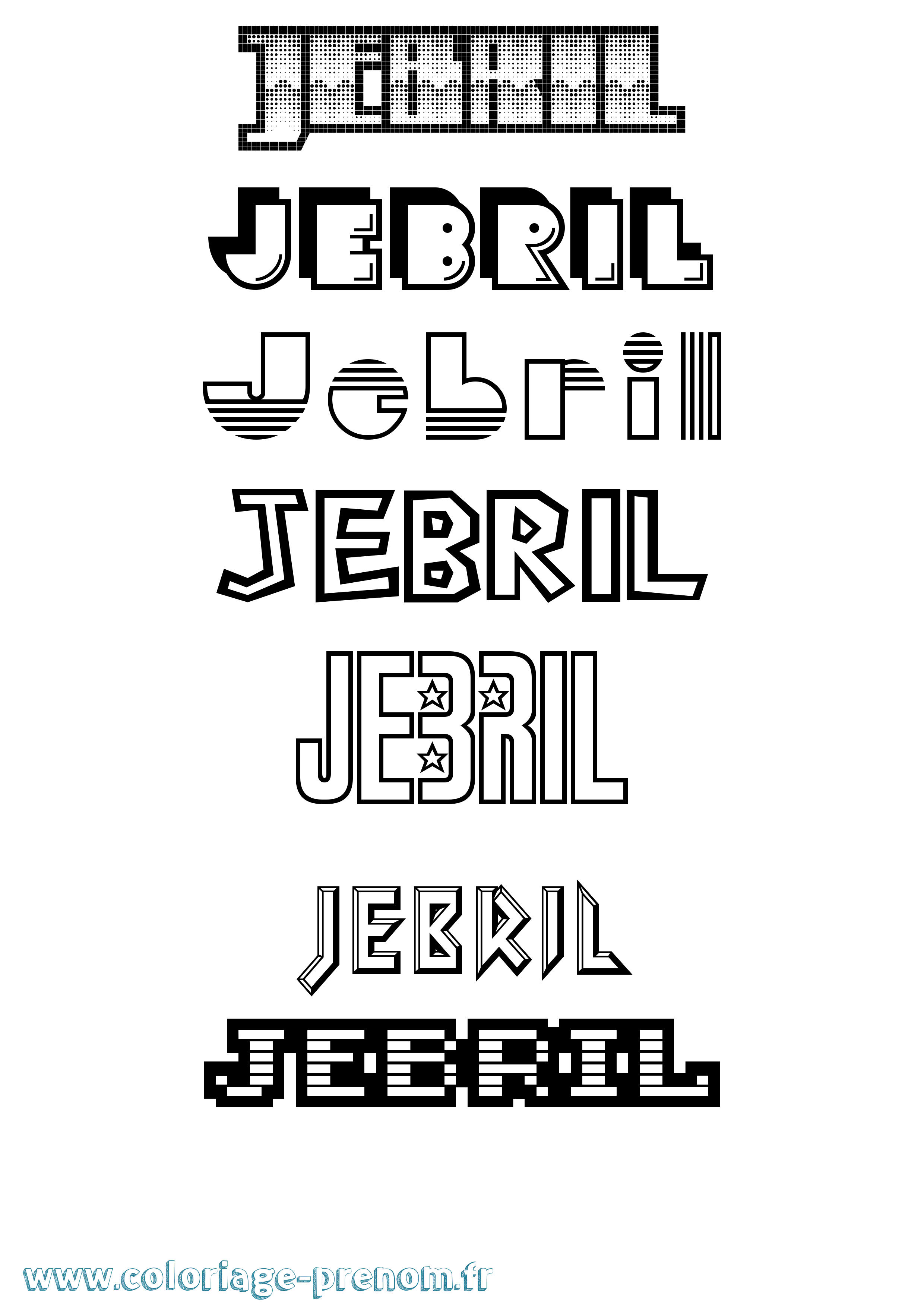 Coloriage prénom Jebril Jeux Vidéos