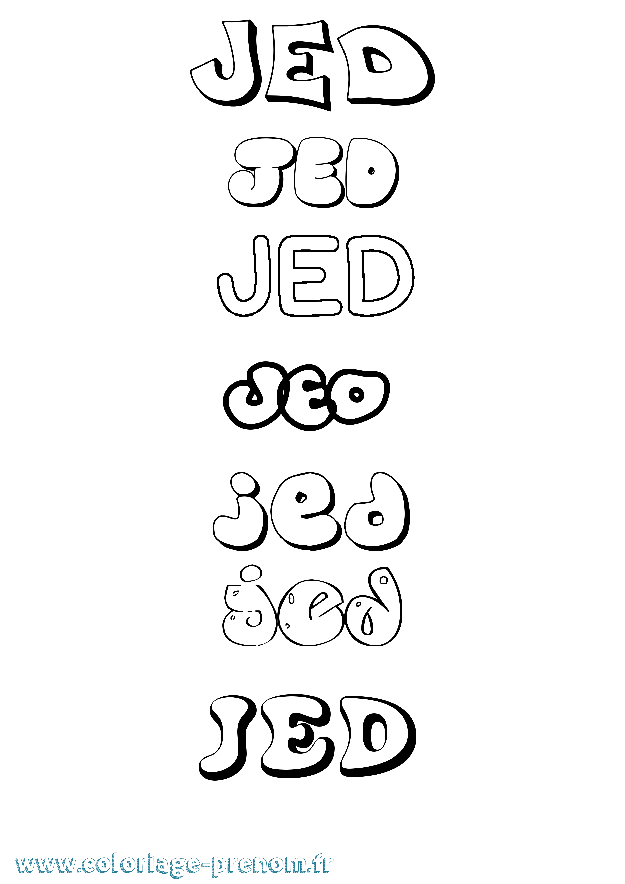 Coloriage Jed Coloriage prénom Jed