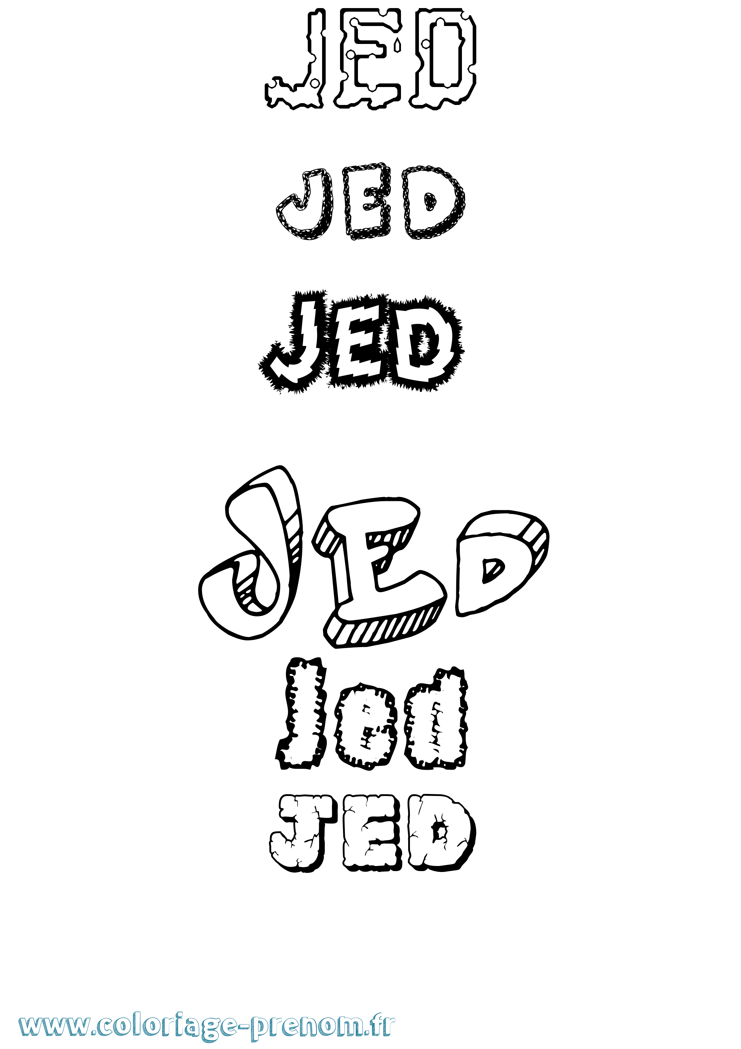 Coloriage Jed Coloriage prénom Jed