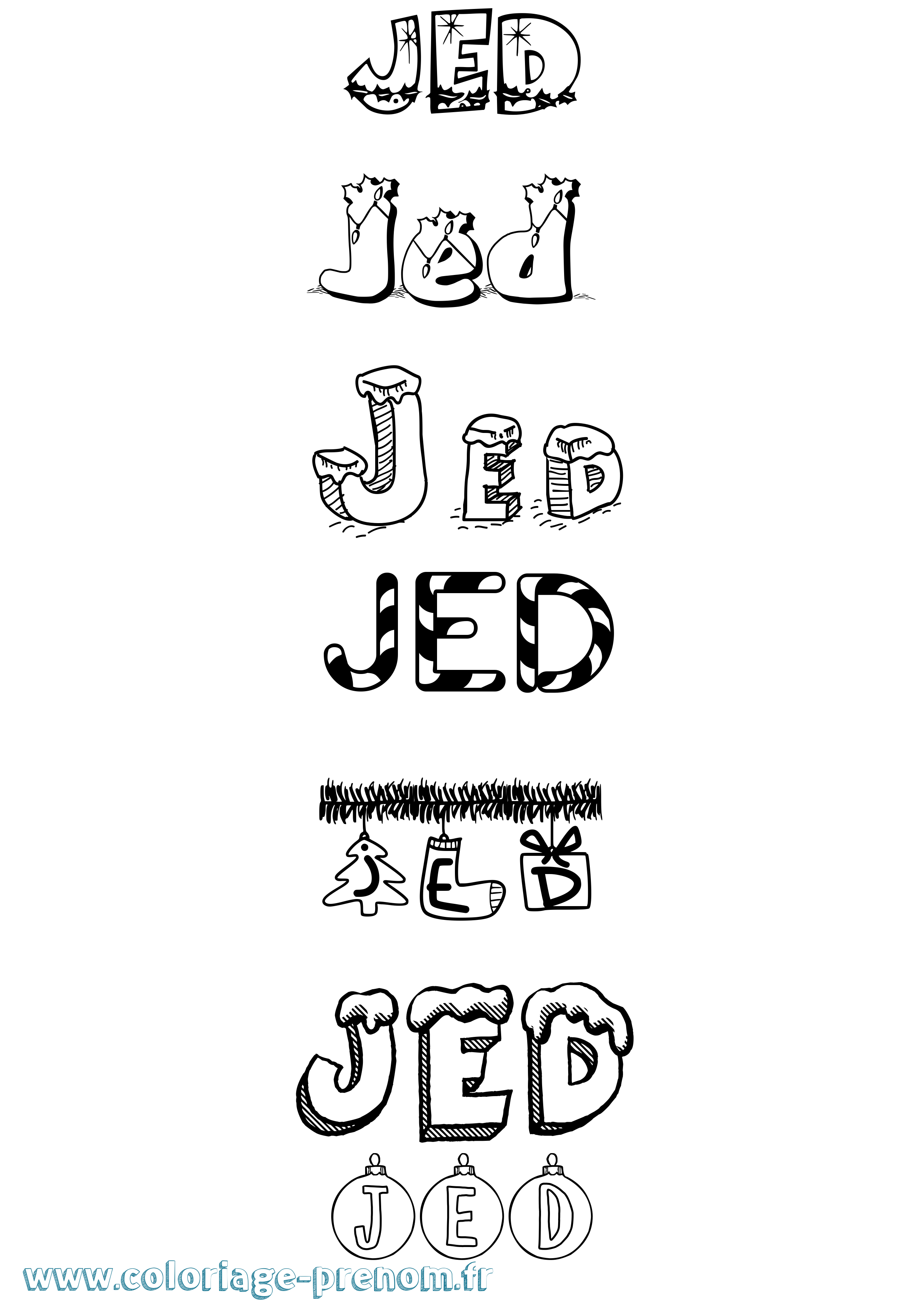 Coloriage Jed Coloriage prénom Jed