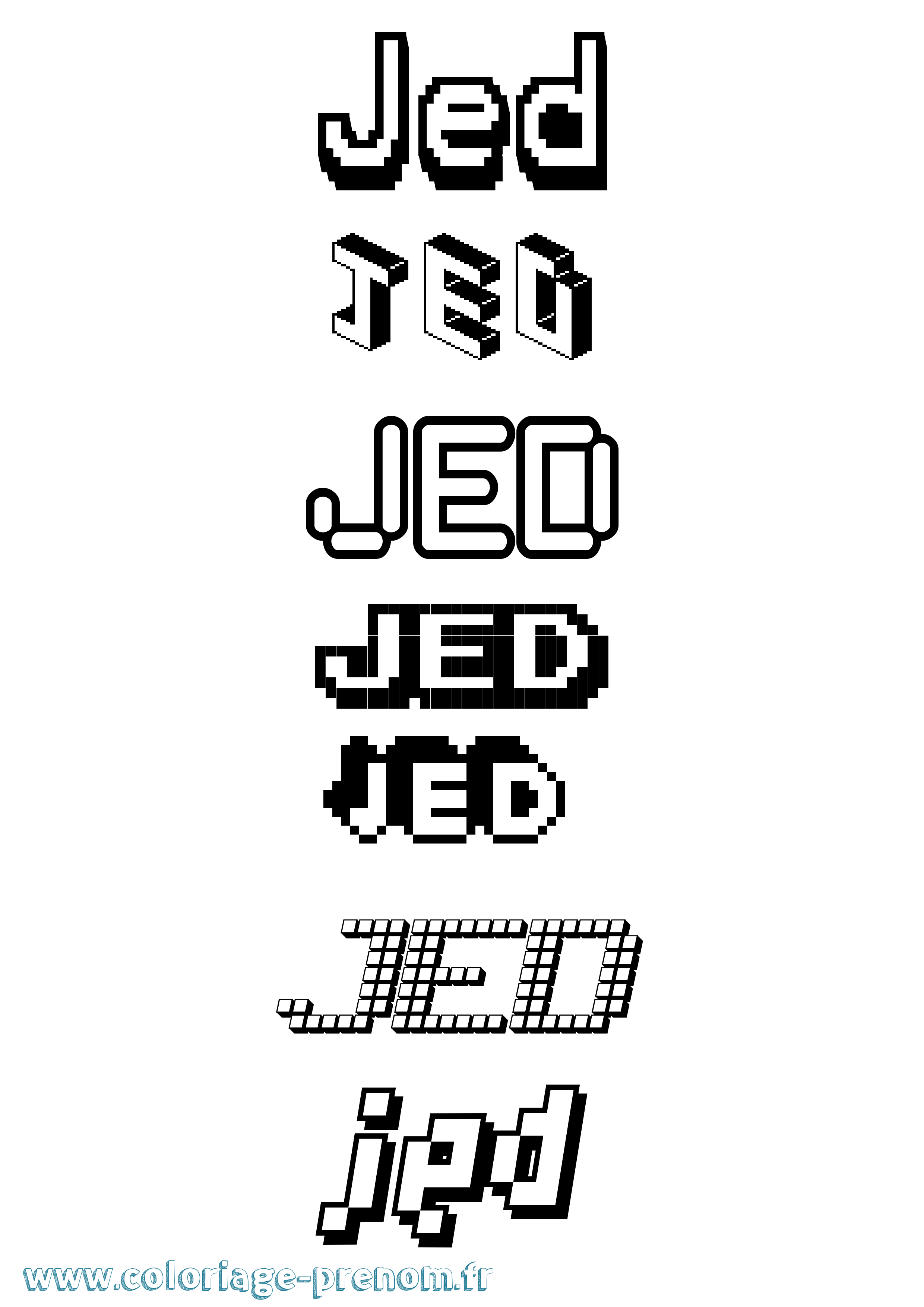 Coloriage Jed Coloriage prénom Jed