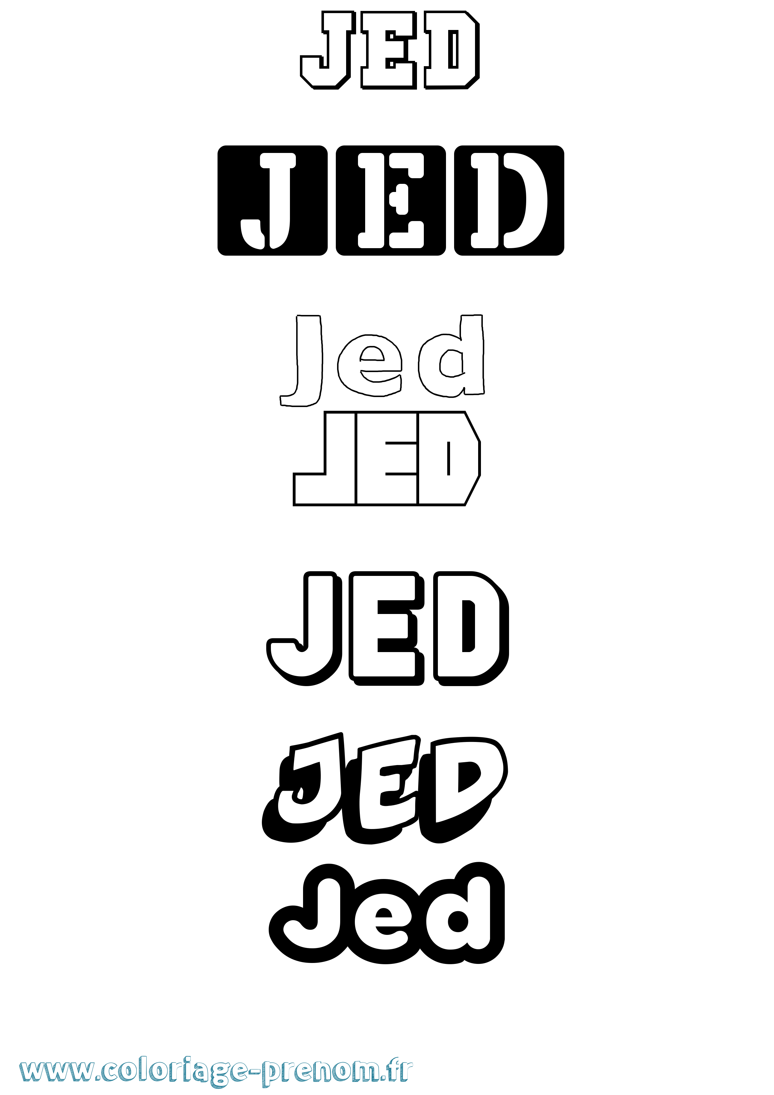 Coloriage Jed Coloriage prénom Jed