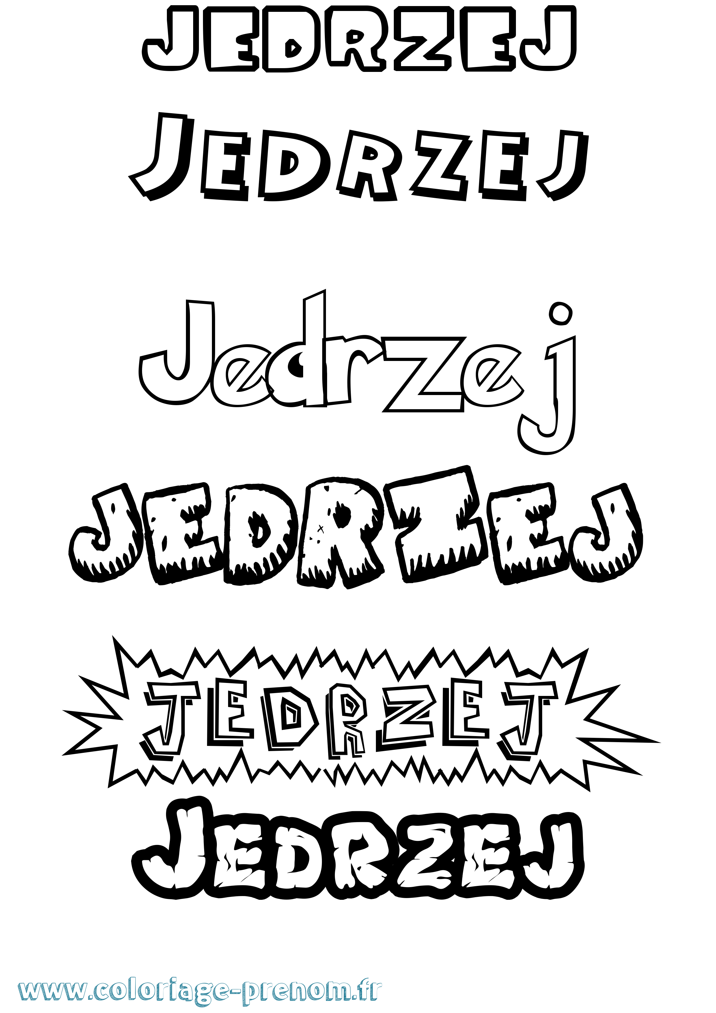 Coloriage Jedrzej Dessin Animé Coloriage prénom Jedrzej Dessin Animé
