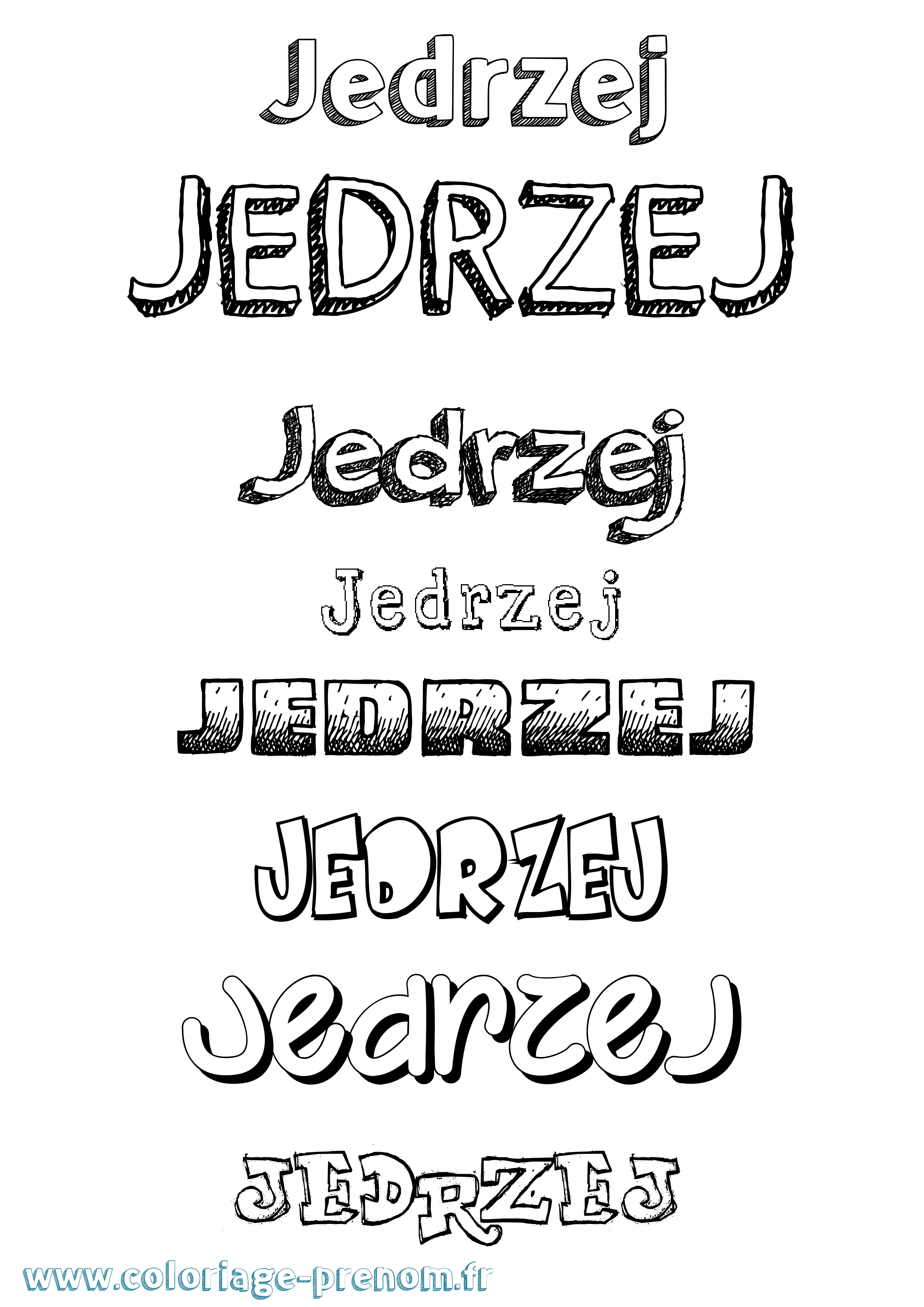 Coloriage Jedrzej Dessiné Coloriage prénom Jedrzej Dessiné