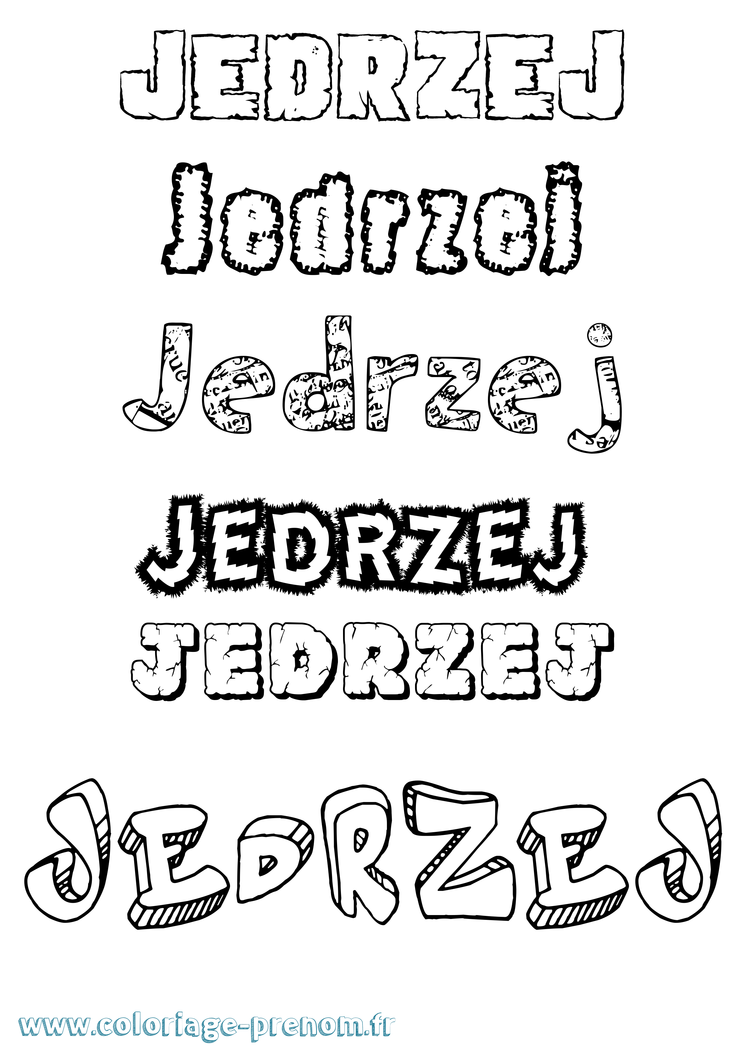 Coloriage Jedrzej Destructuré Coloriage prénom Jedrzej Destructuré
