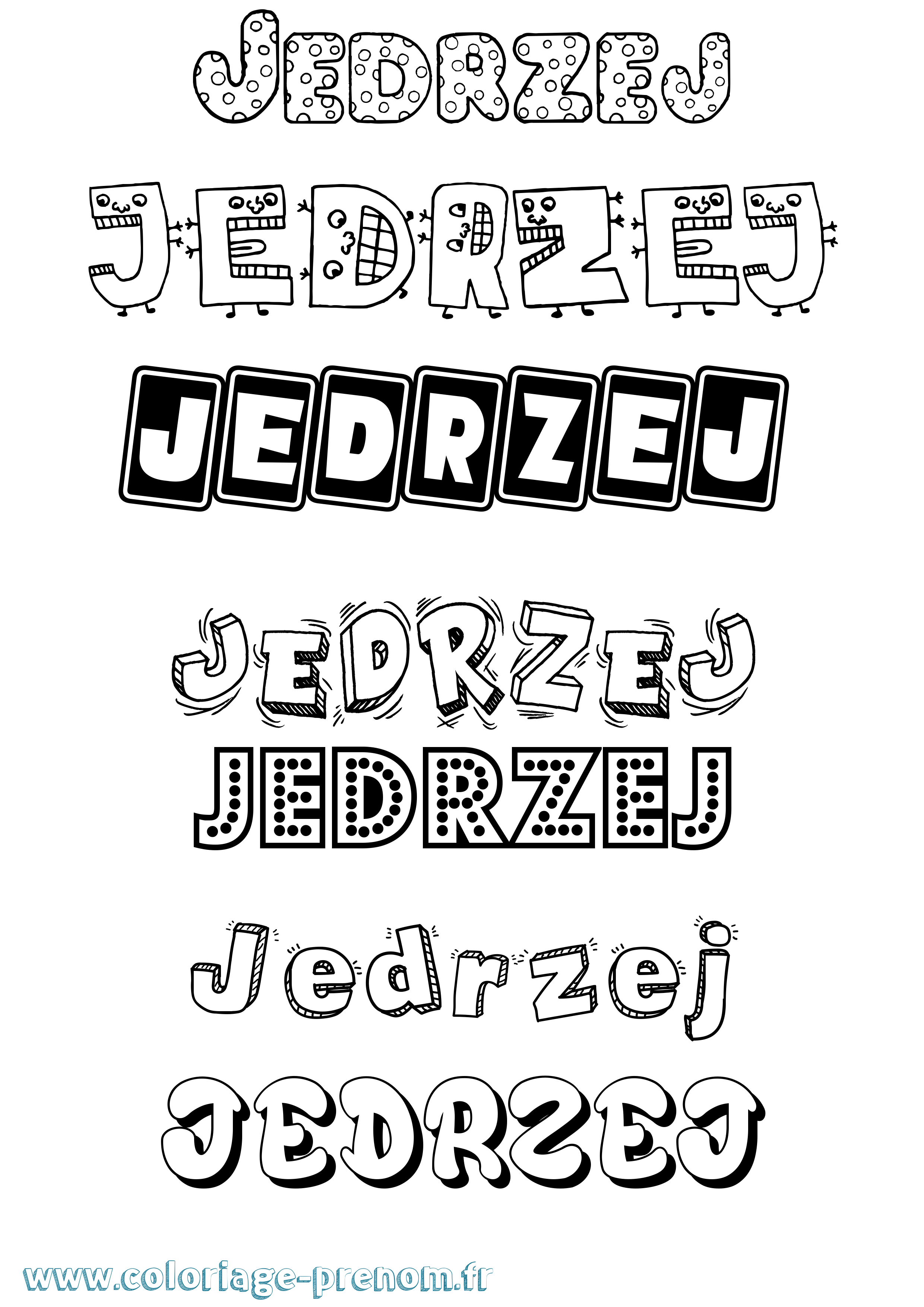 Coloriage Jedrzej Fun Coloriage prénom Jedrzej Fun