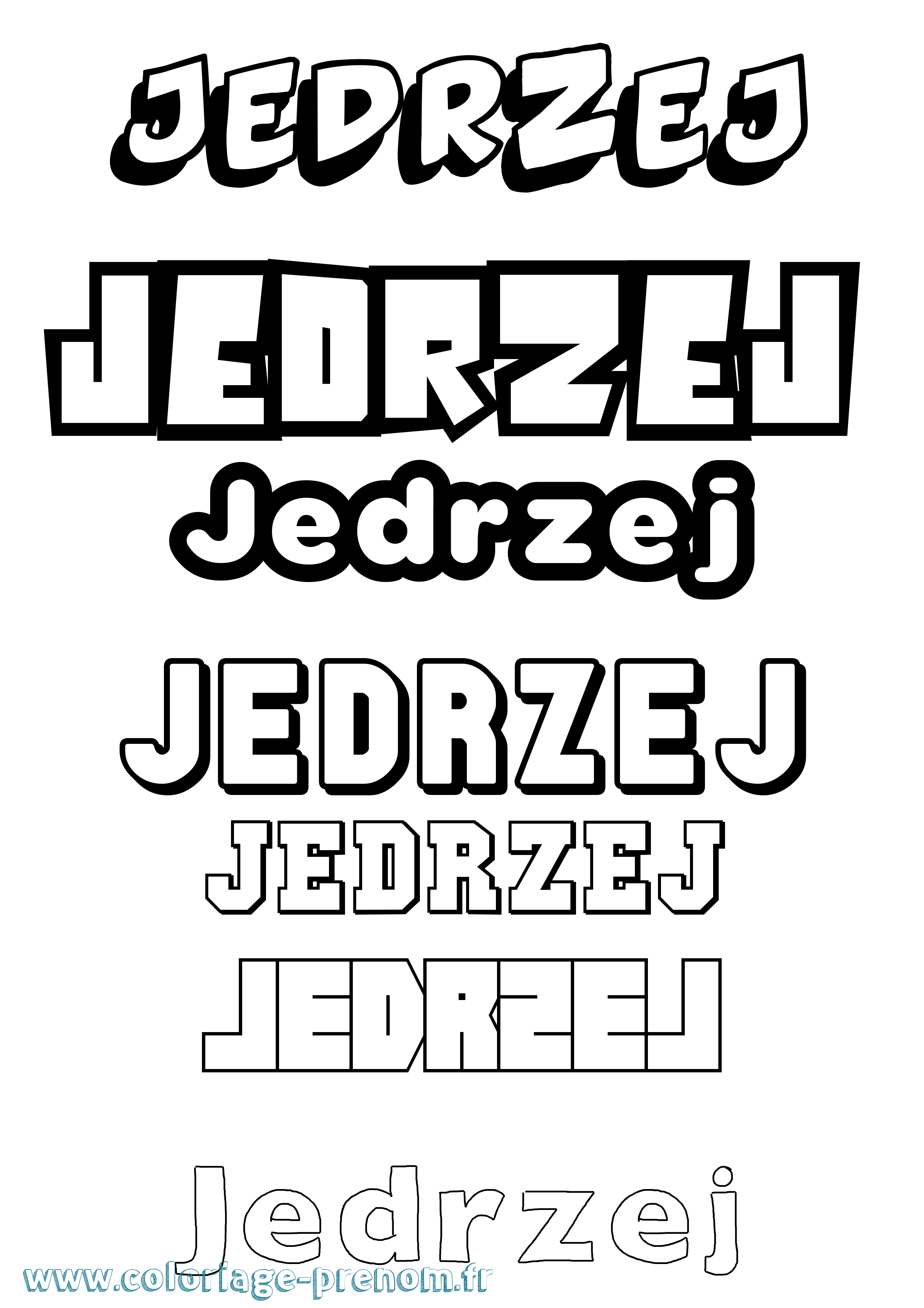 Coloriage Jedrzej Simple Coloriage prénom Jedrzej Simple