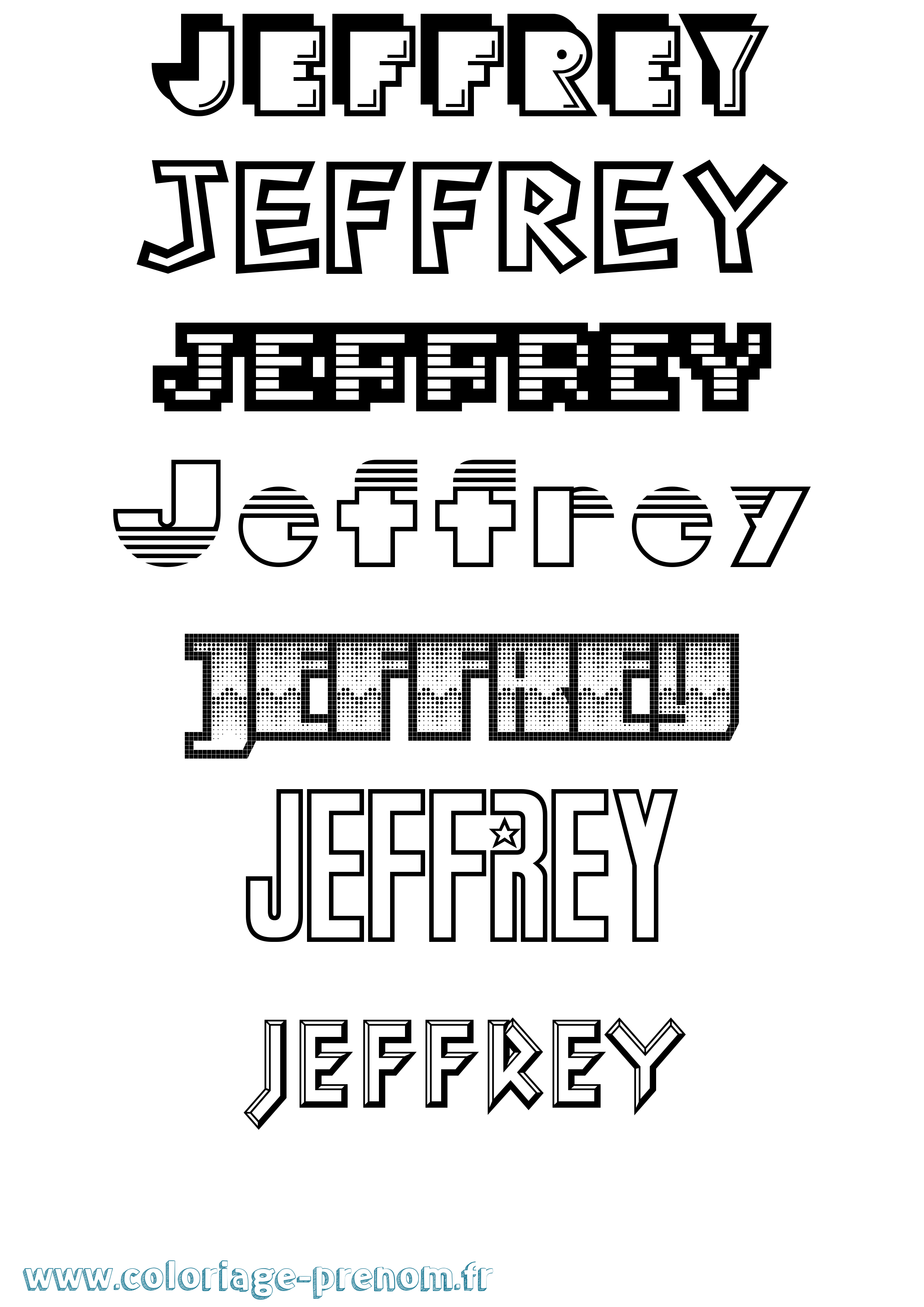 Coloriage Jeffrey Jeux Vidéos Coloriage prénom Jeffrey Jeux Vidéos