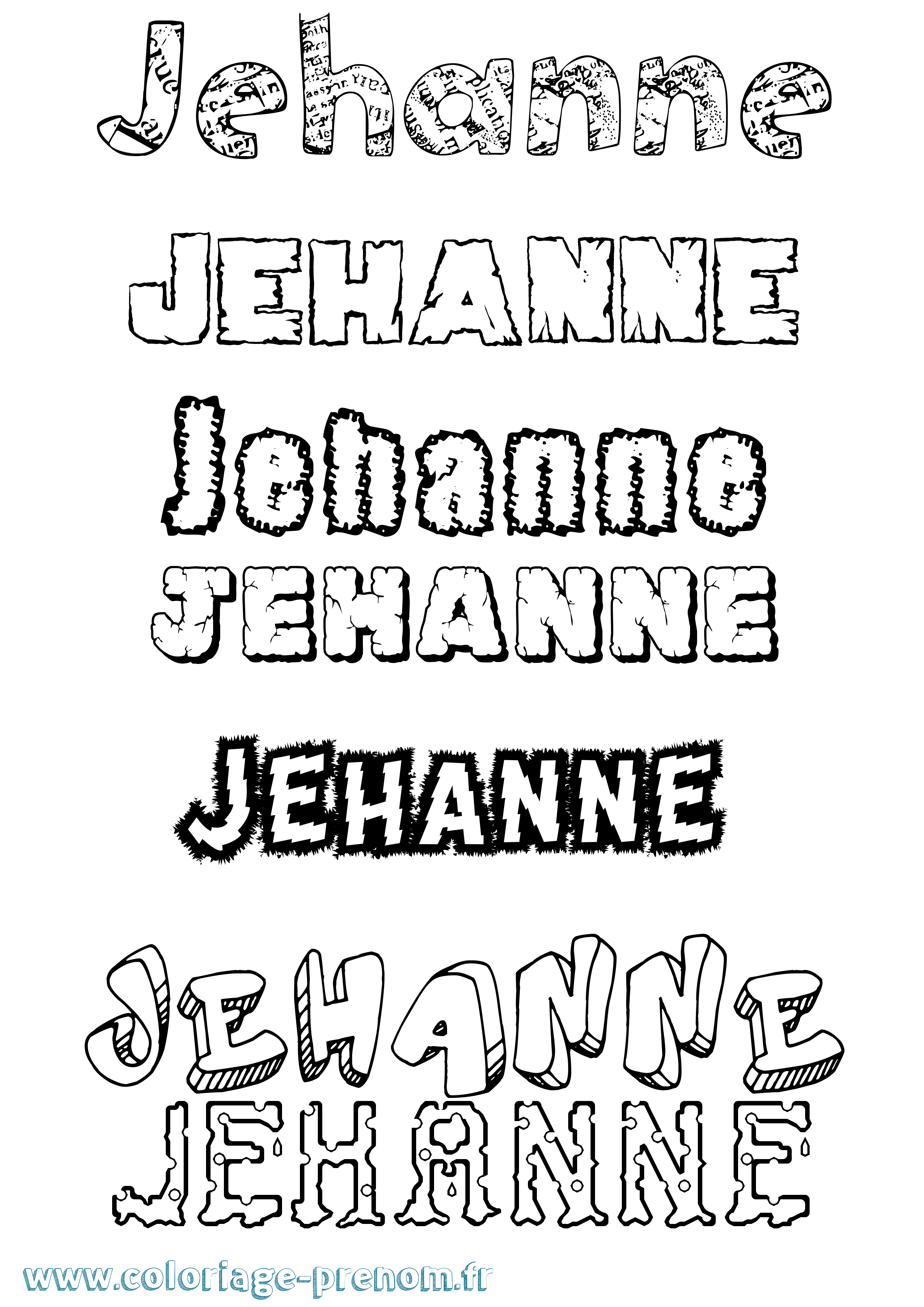 Coloriage prénom Jehanne