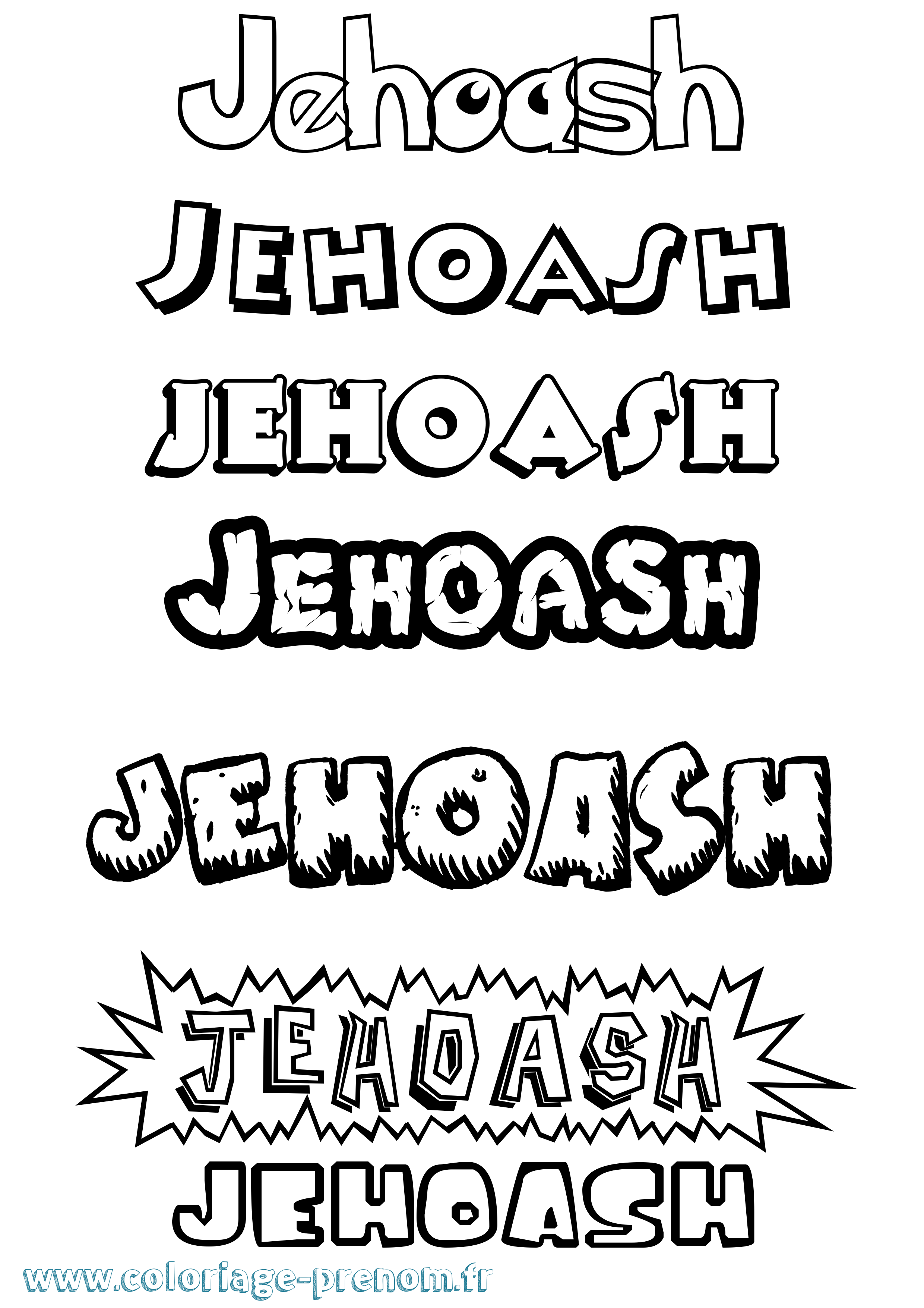 Coloriage Jehoash Dessin Animé Coloriage prénom Jehoash Dessin Animé