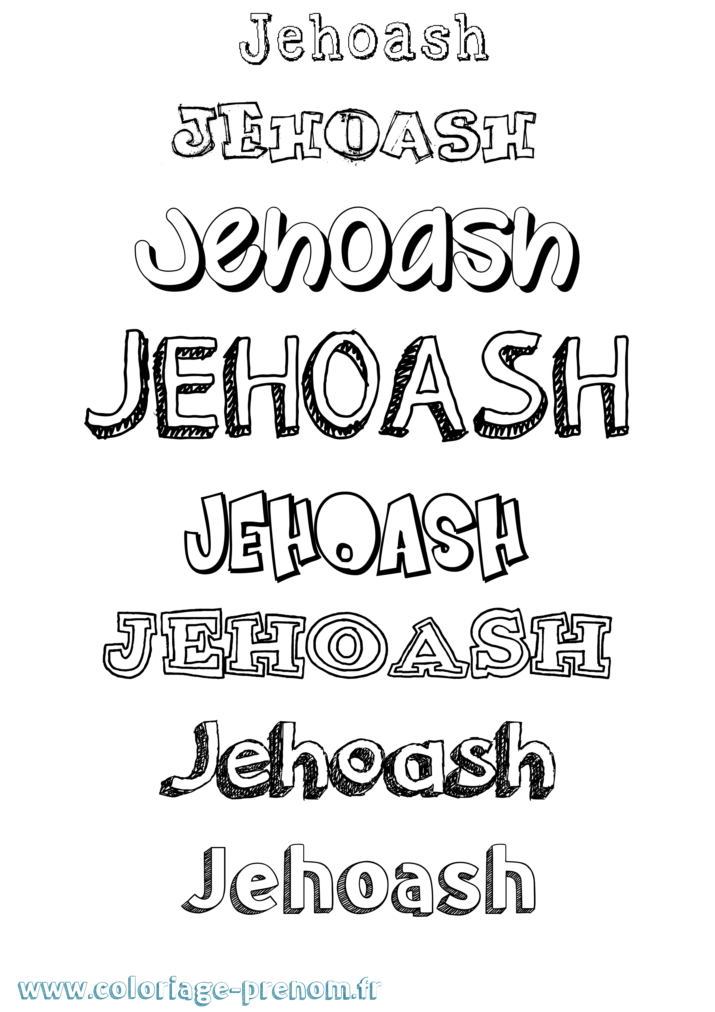 Coloriage prénom Jehoash Dessiné