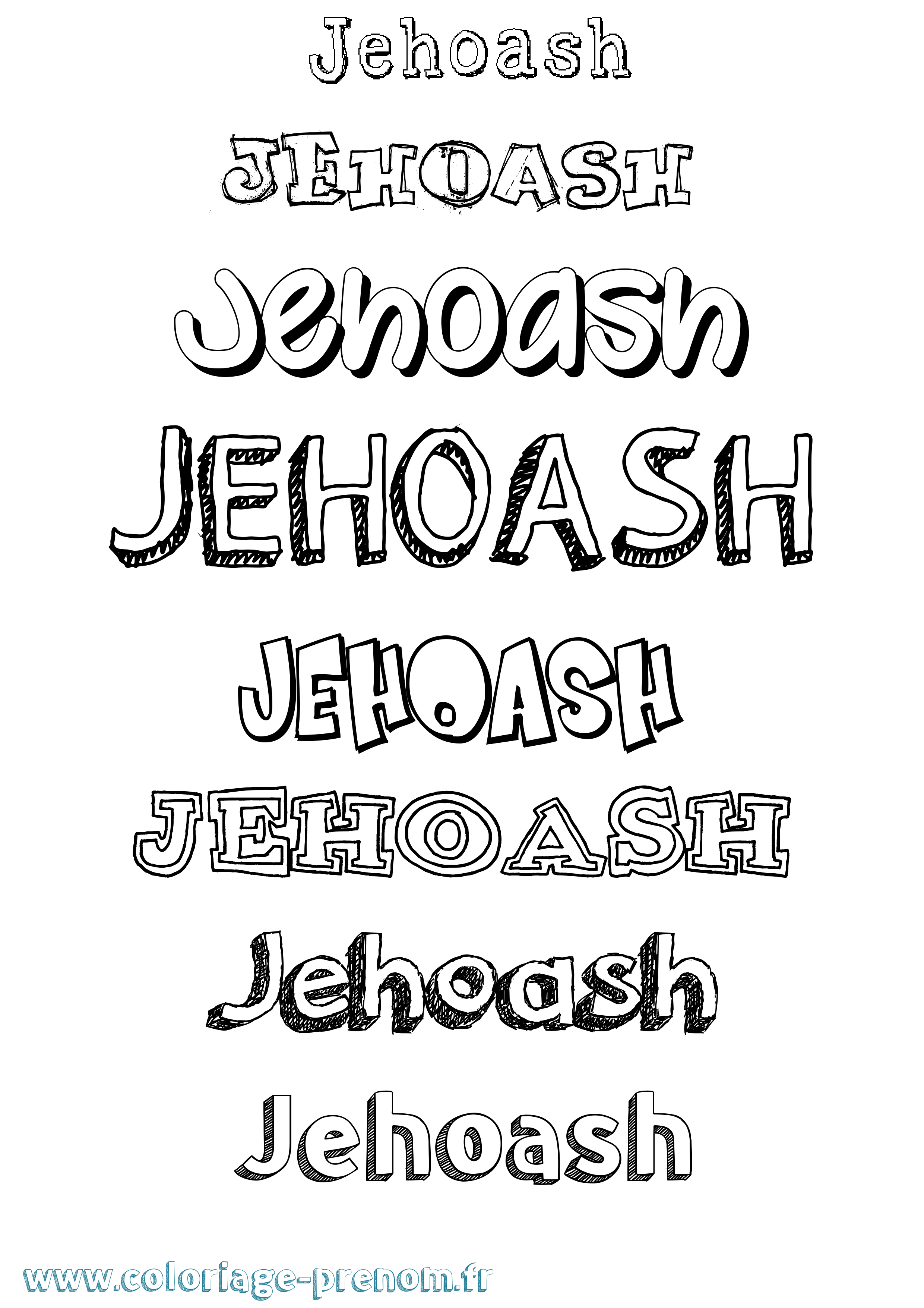 Coloriage Jehoash Dessiné Coloriage prénom Jehoash Dessiné