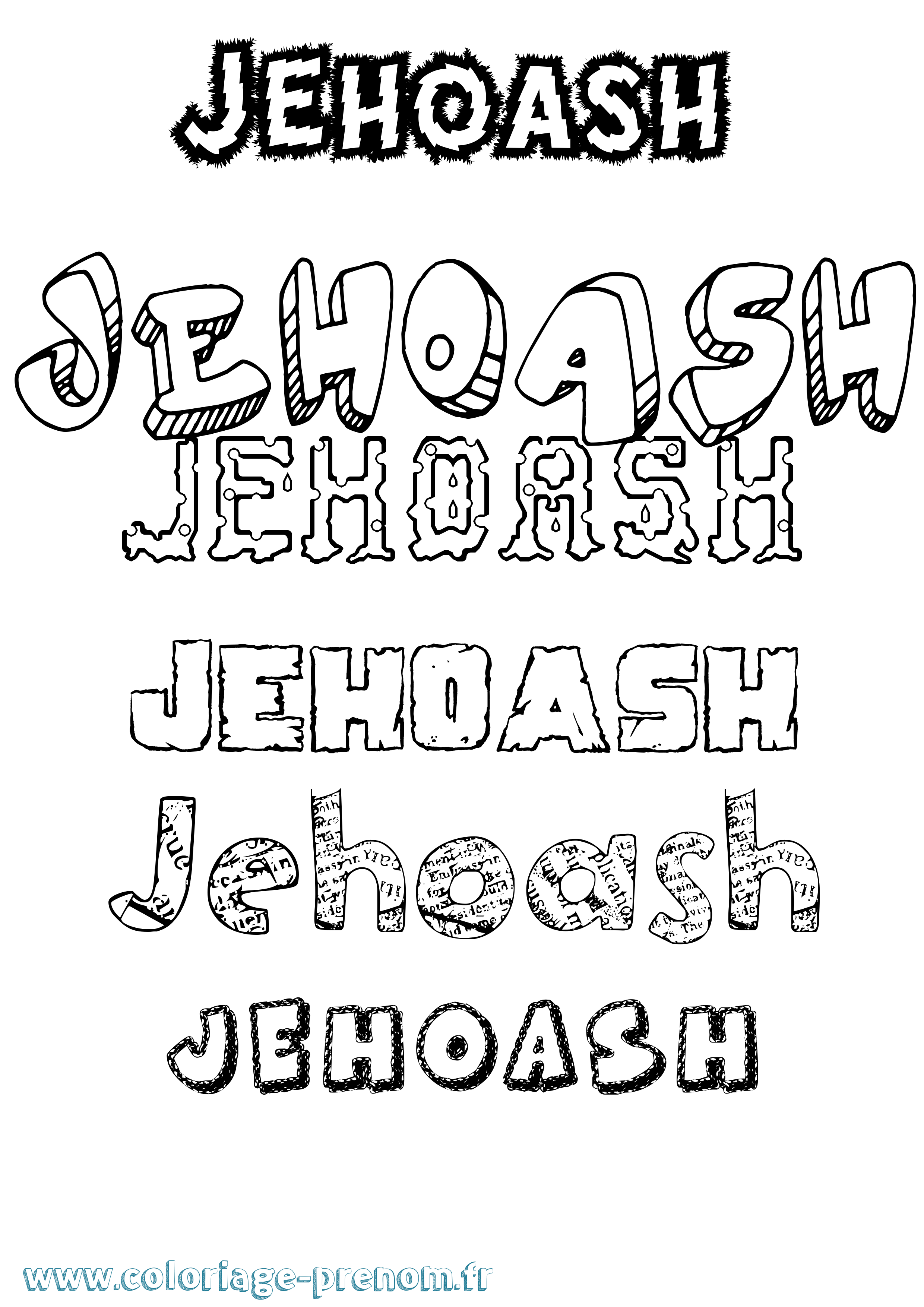 Coloriage Jehoash Destructuré Coloriage prénom Jehoash Destructuré