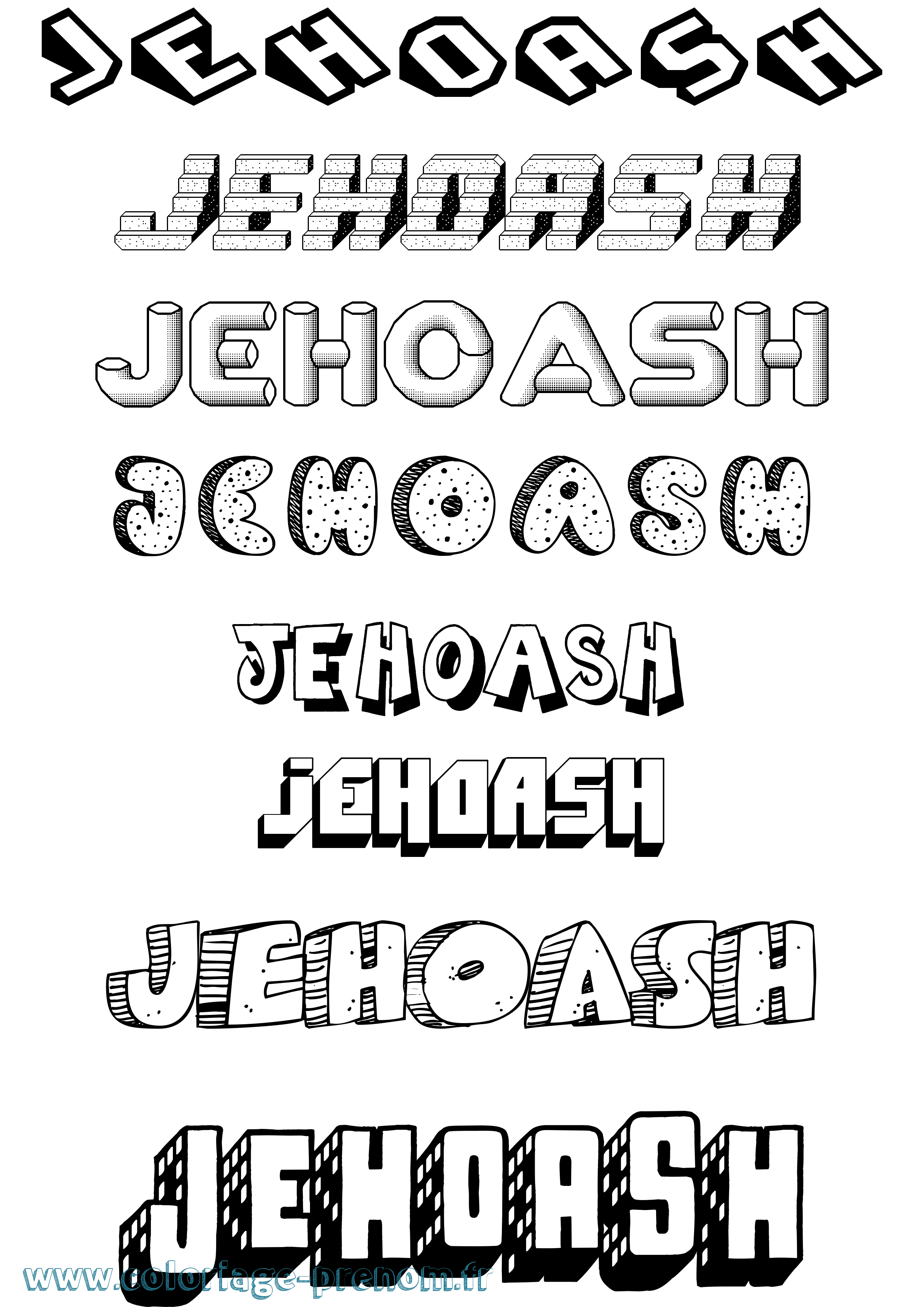 Coloriage Jehoash Effet 3D Coloriage prénom Jehoash Effet 3D