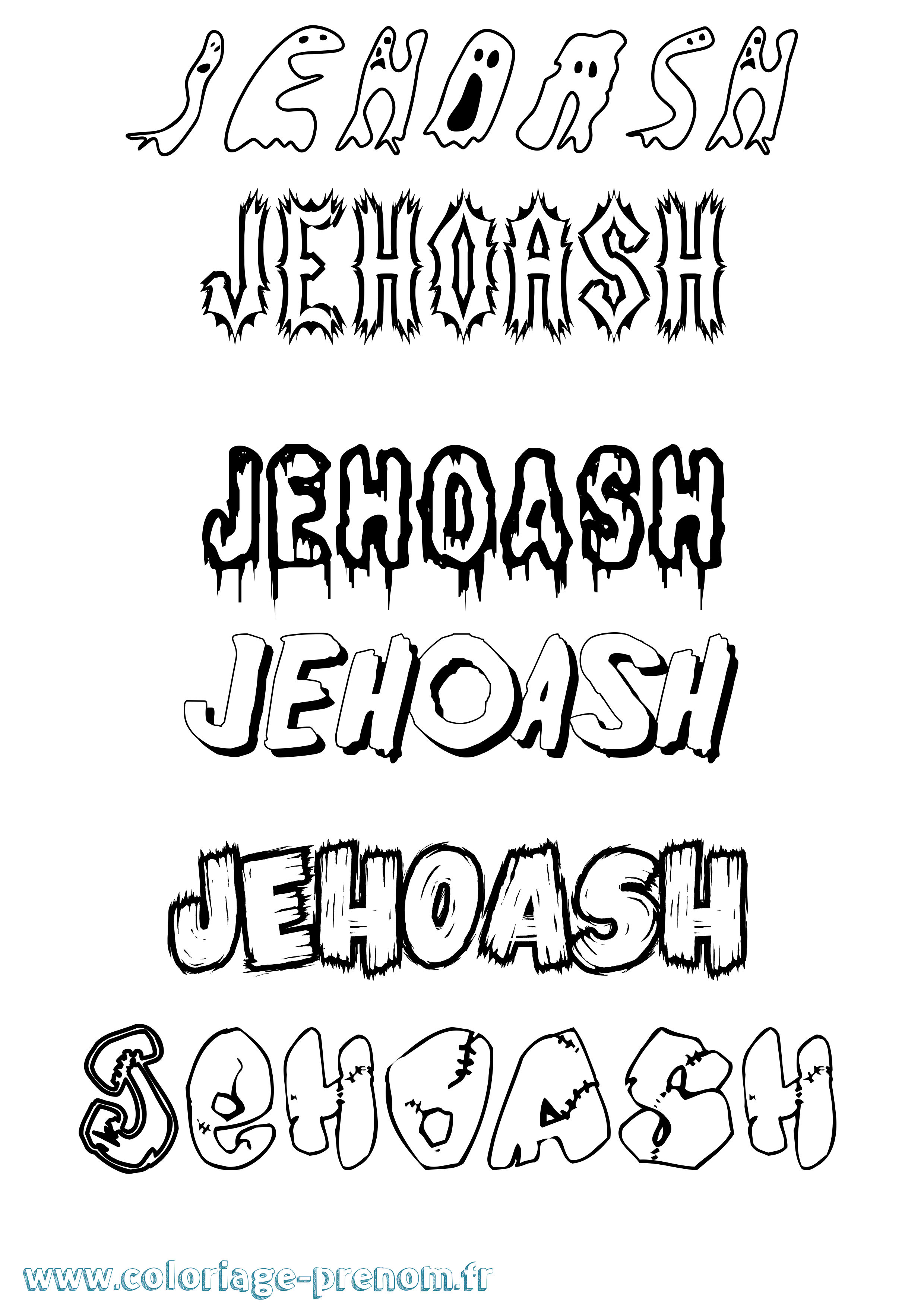 Coloriage prénom Jehoash Frisson