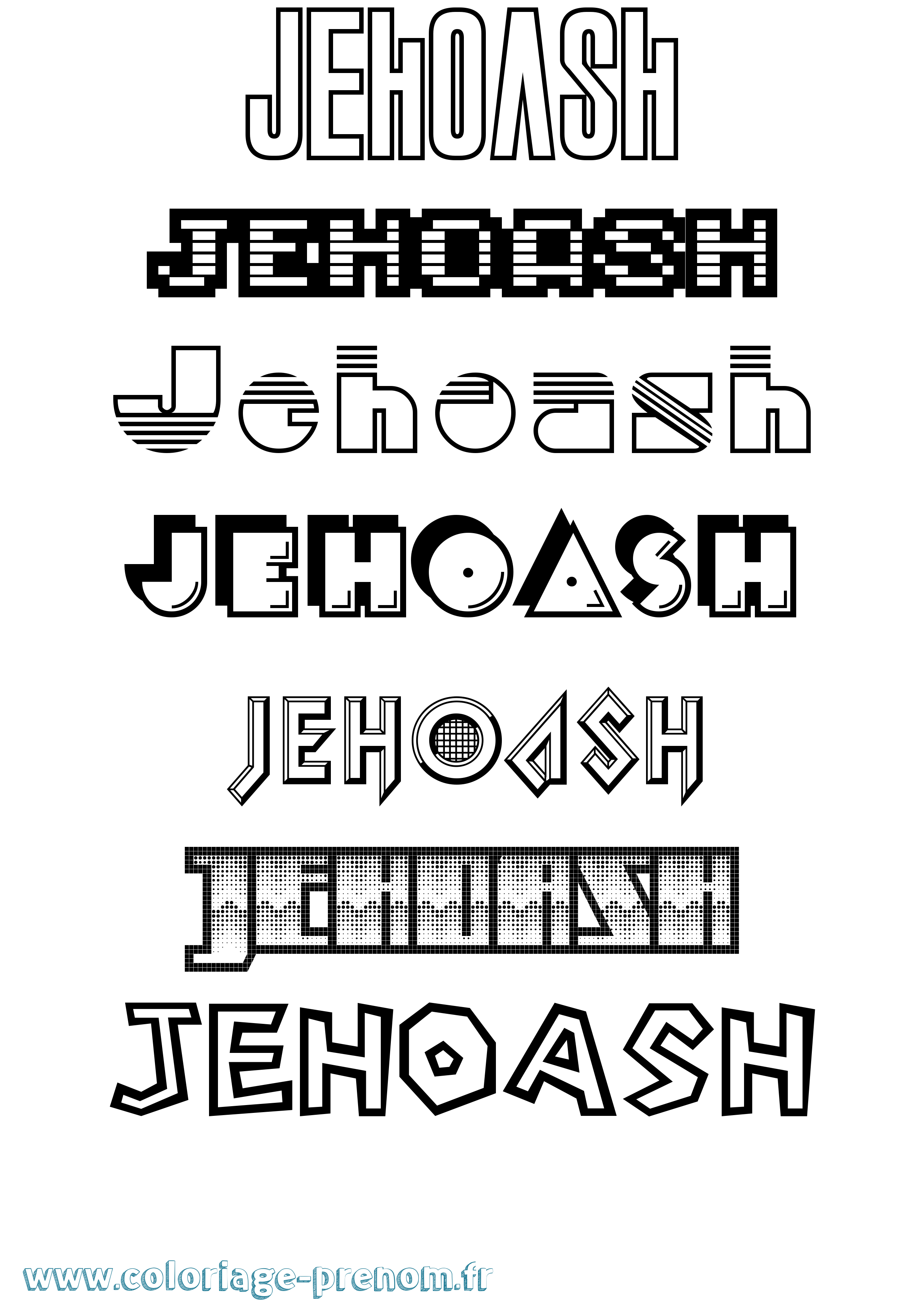 Coloriage prénom Jehoash Jeux Vidéos