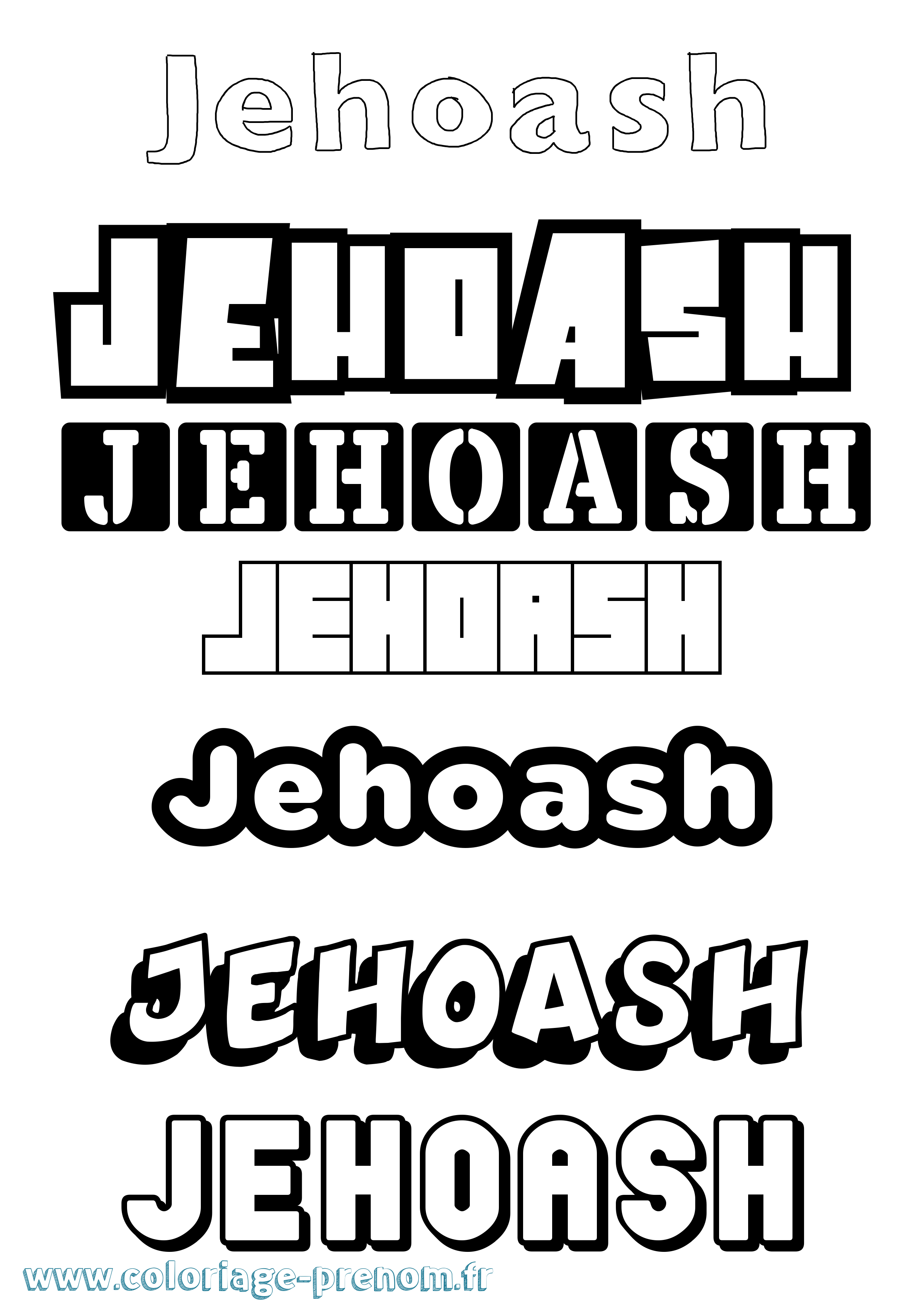 Coloriage prénom Jehoash Simple