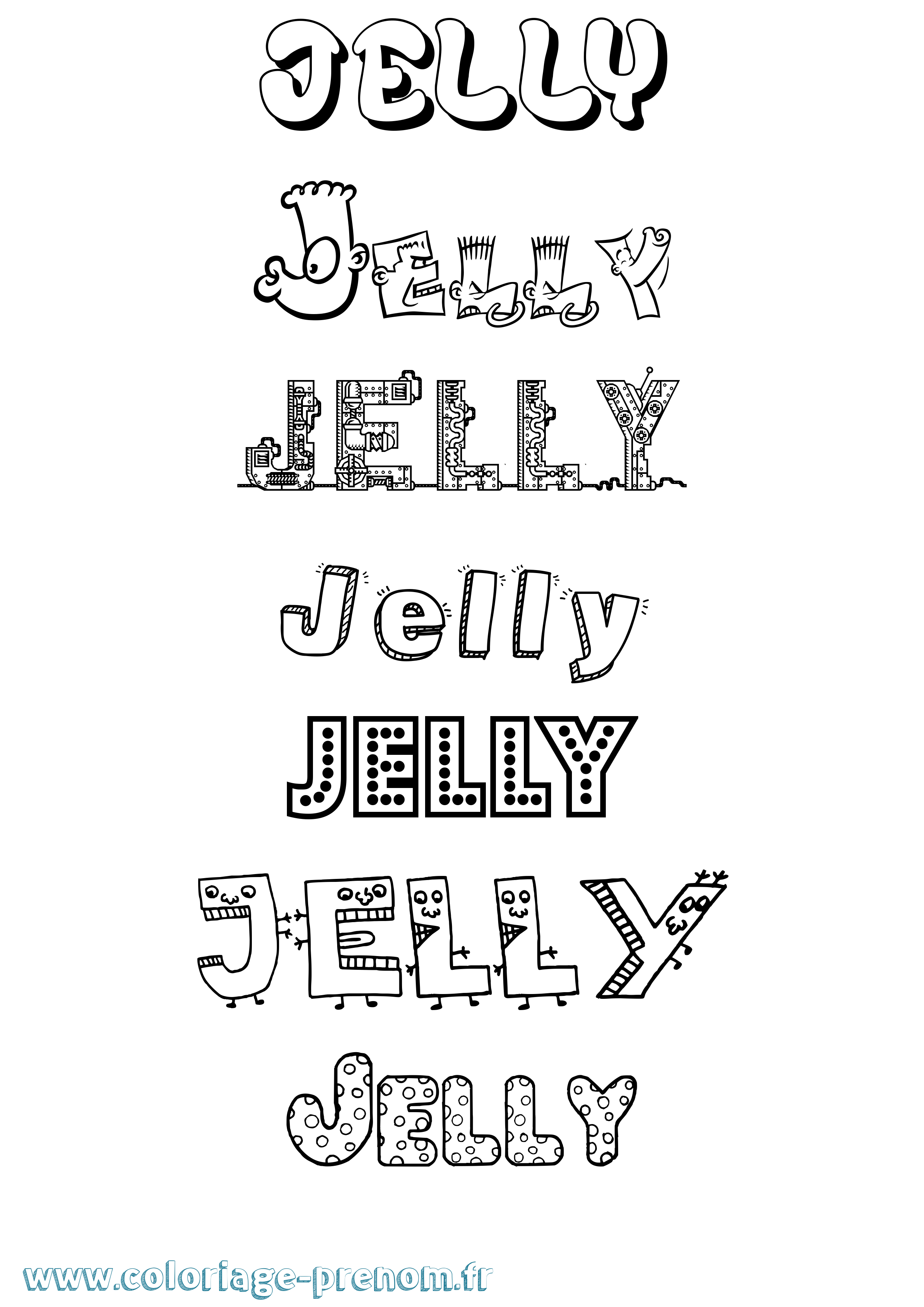 Coloriage prénom Jelly Fun