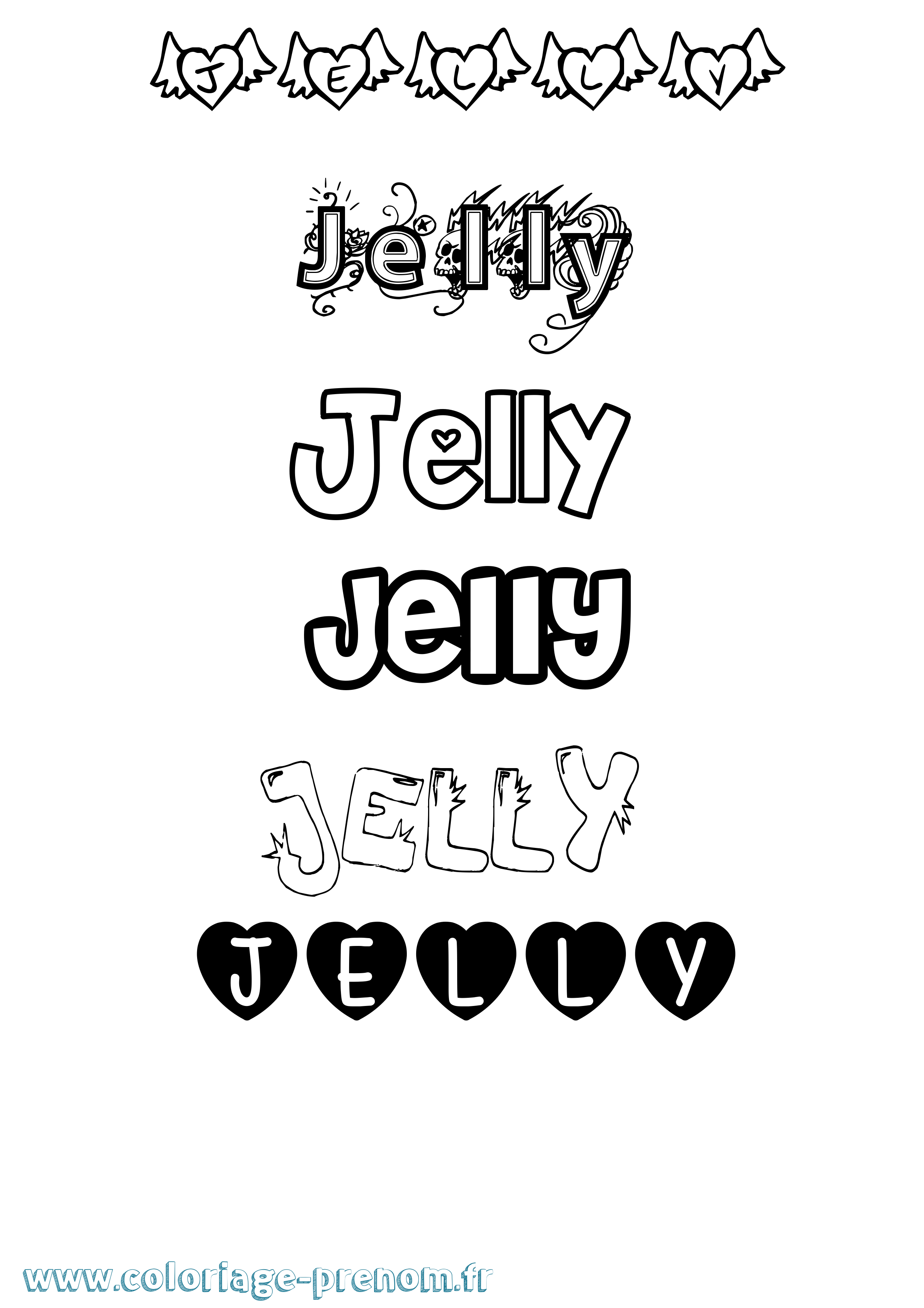 Coloriage prénom Jelly Girly