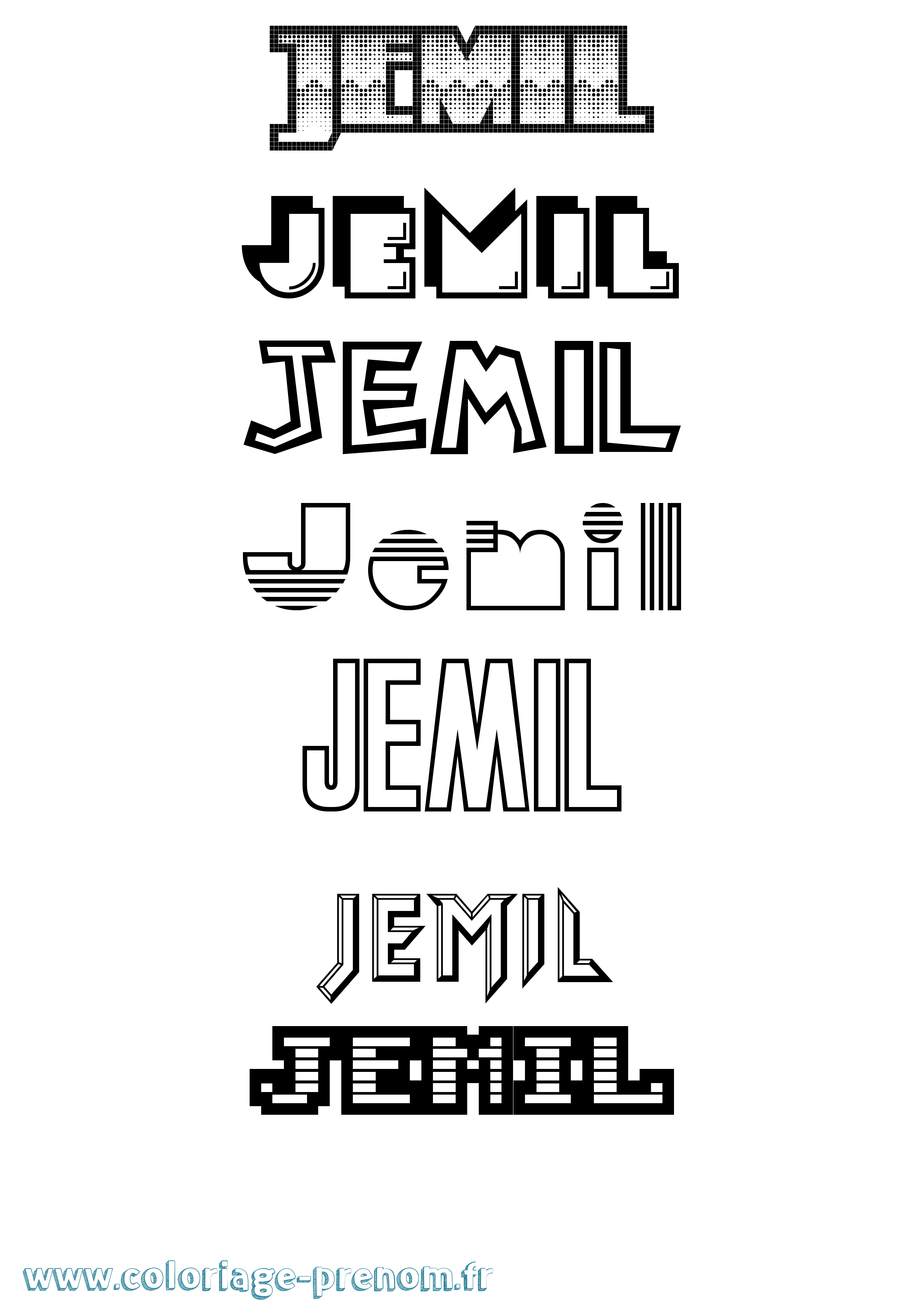 Coloriage prénom Jemil Jeux Vidéos