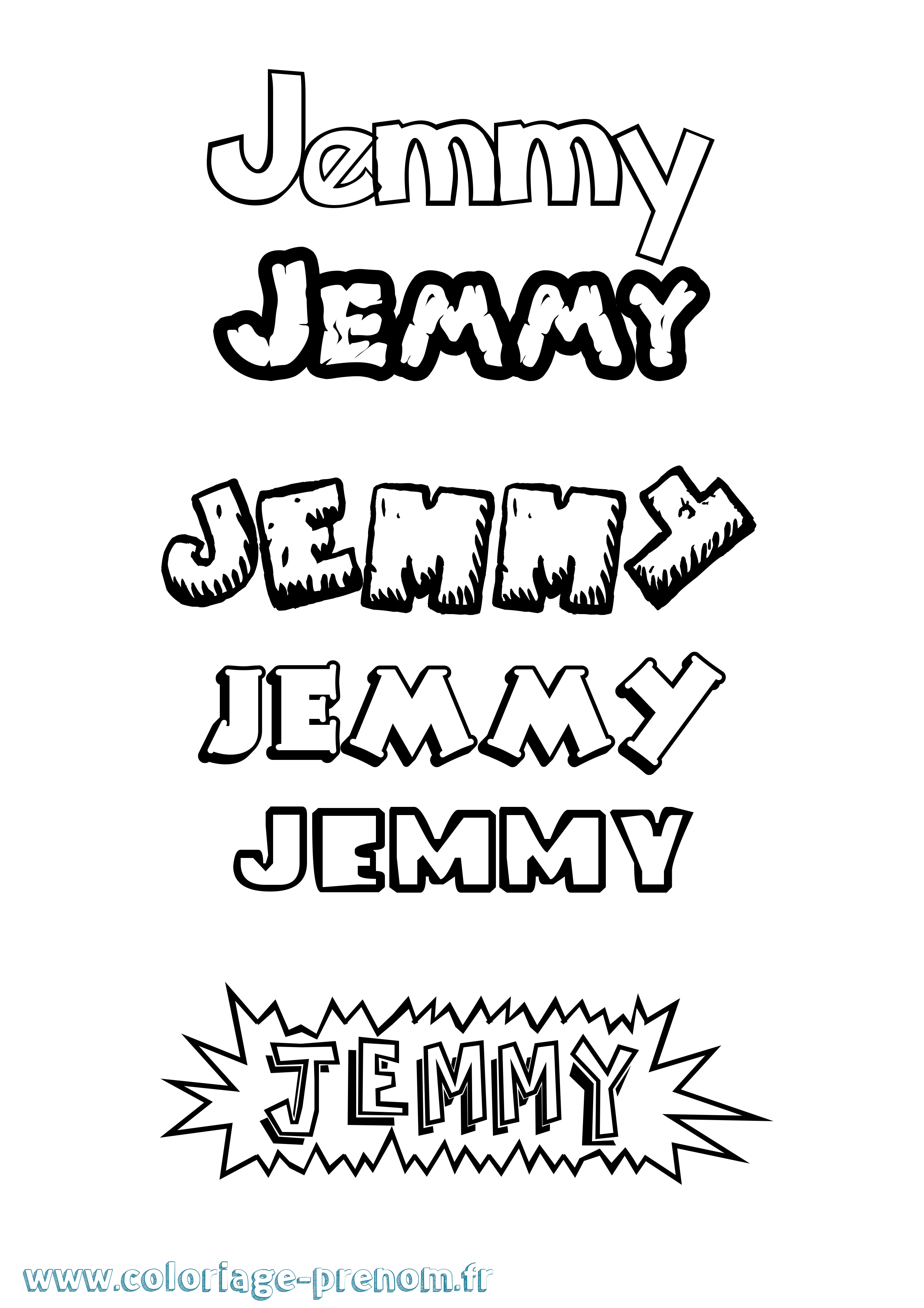 Coloriage prénom Jemmy Dessin Animé