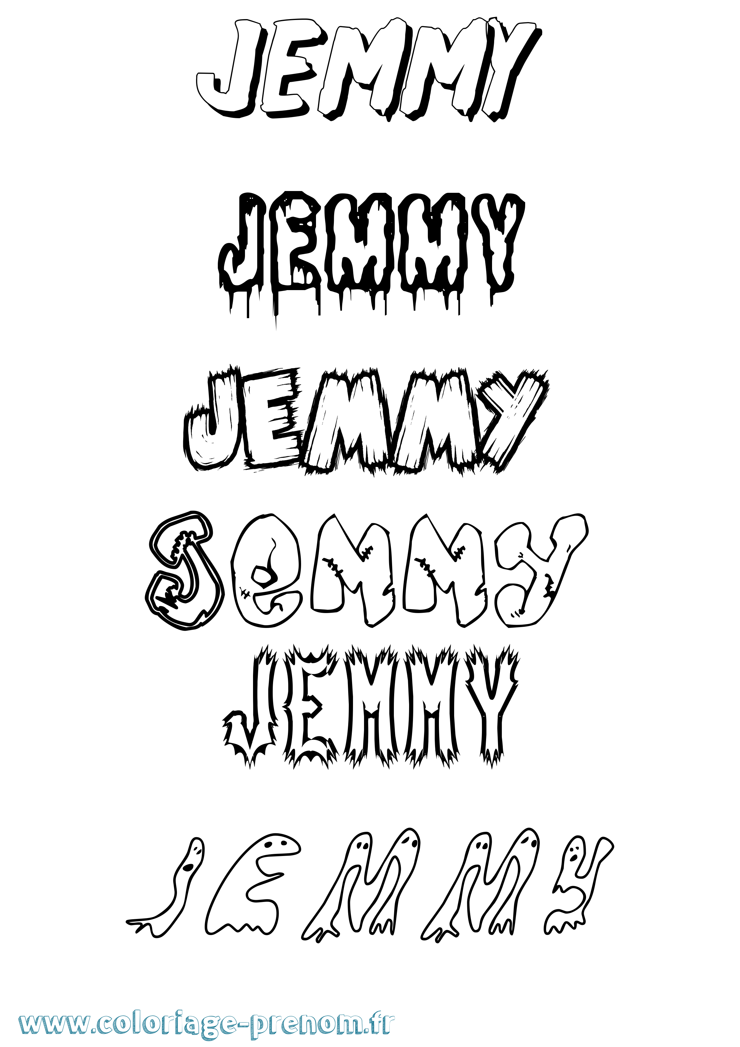 Coloriage prénom Jemmy Frisson