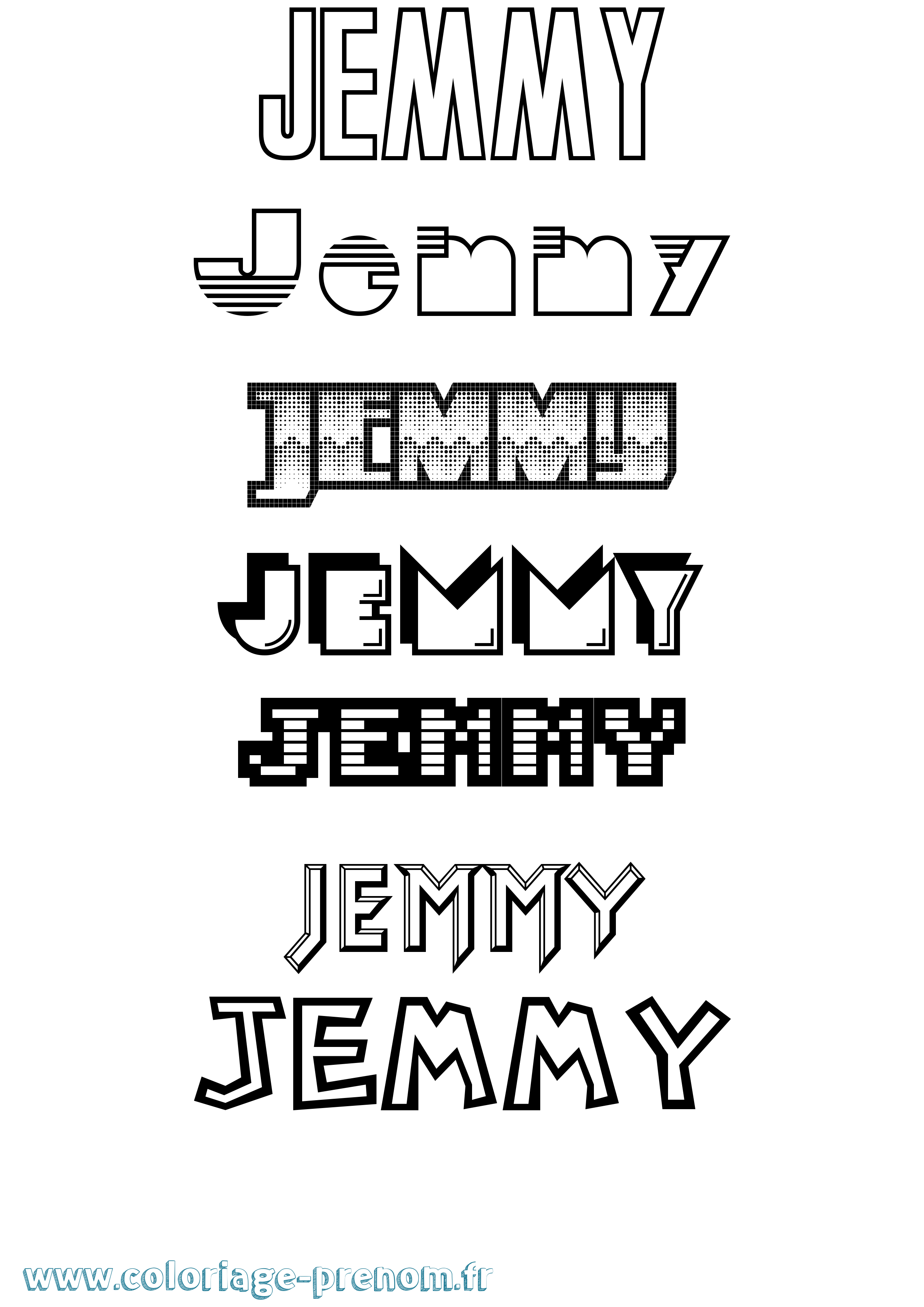 Coloriage prénom Jemmy Jeux Vidéos