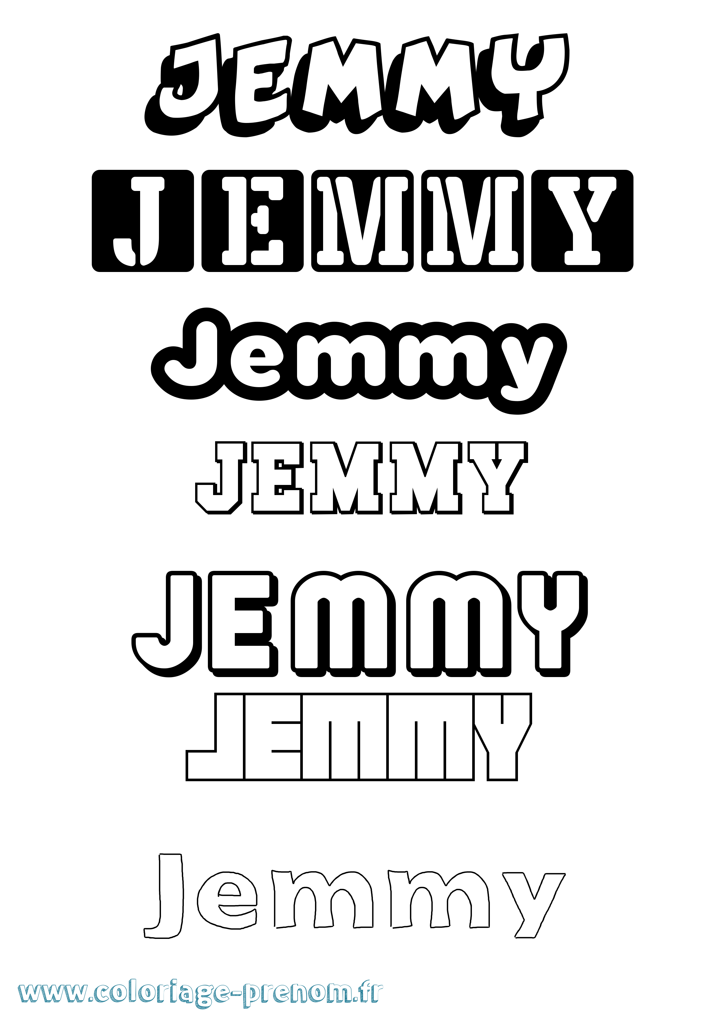 Coloriage prénom Jemmy Simple