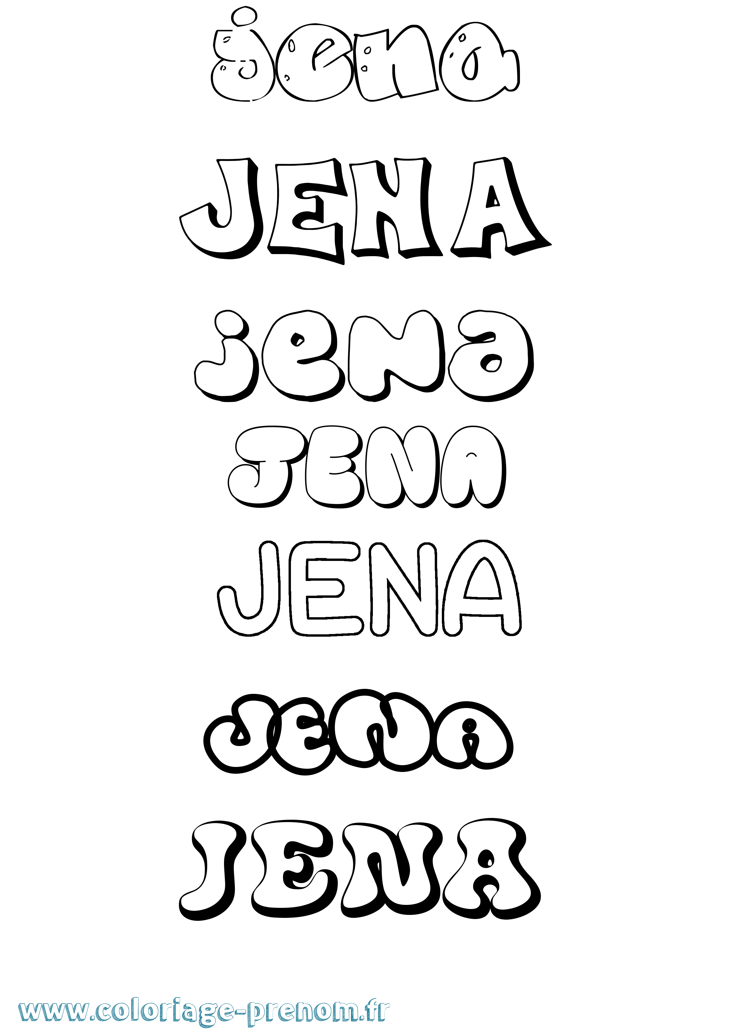 Coloriage Jena Bubble Coloriage prénom Jena Bubble