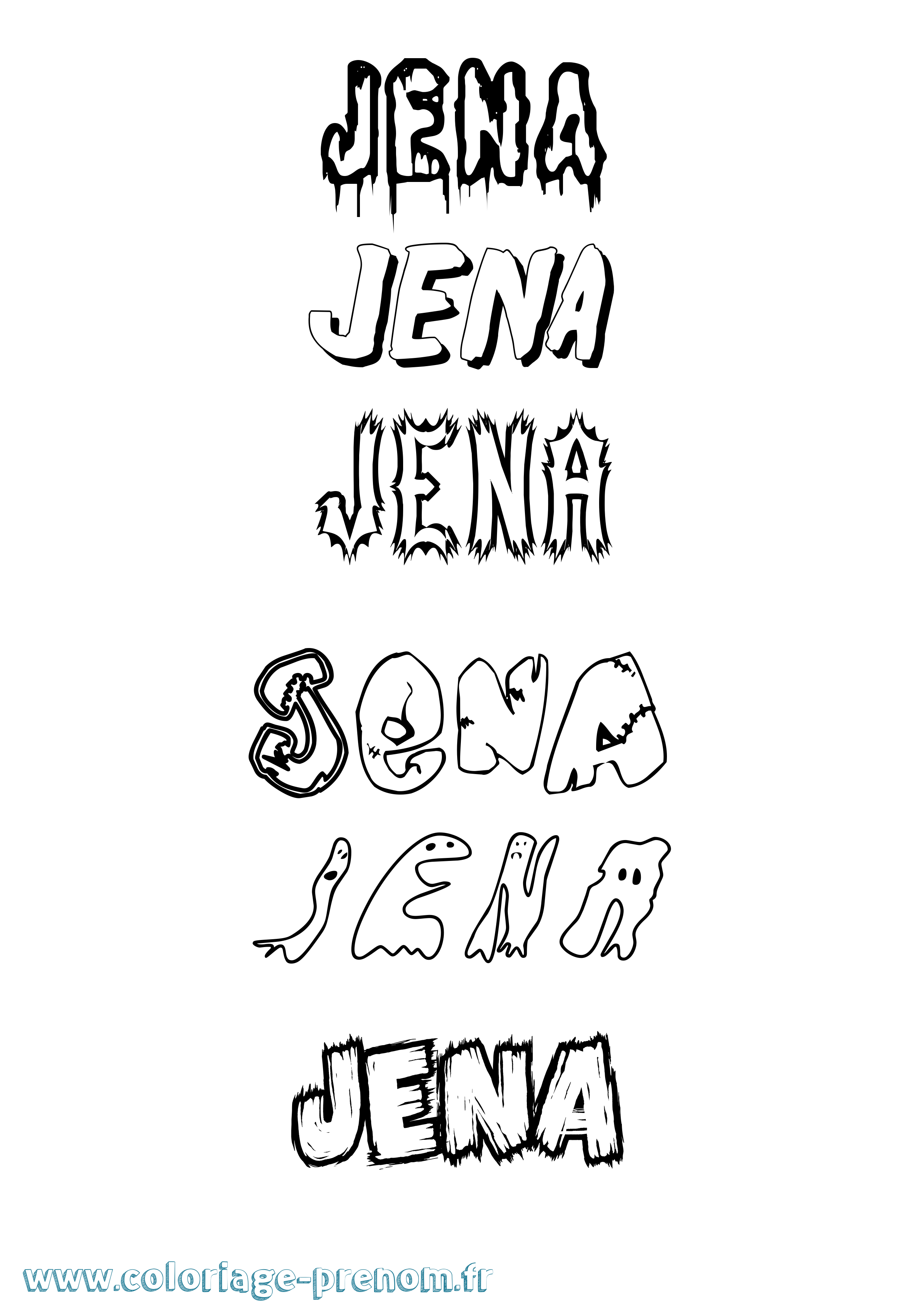 Coloriage Jena Frisson Coloriage prénom Jena Frisson