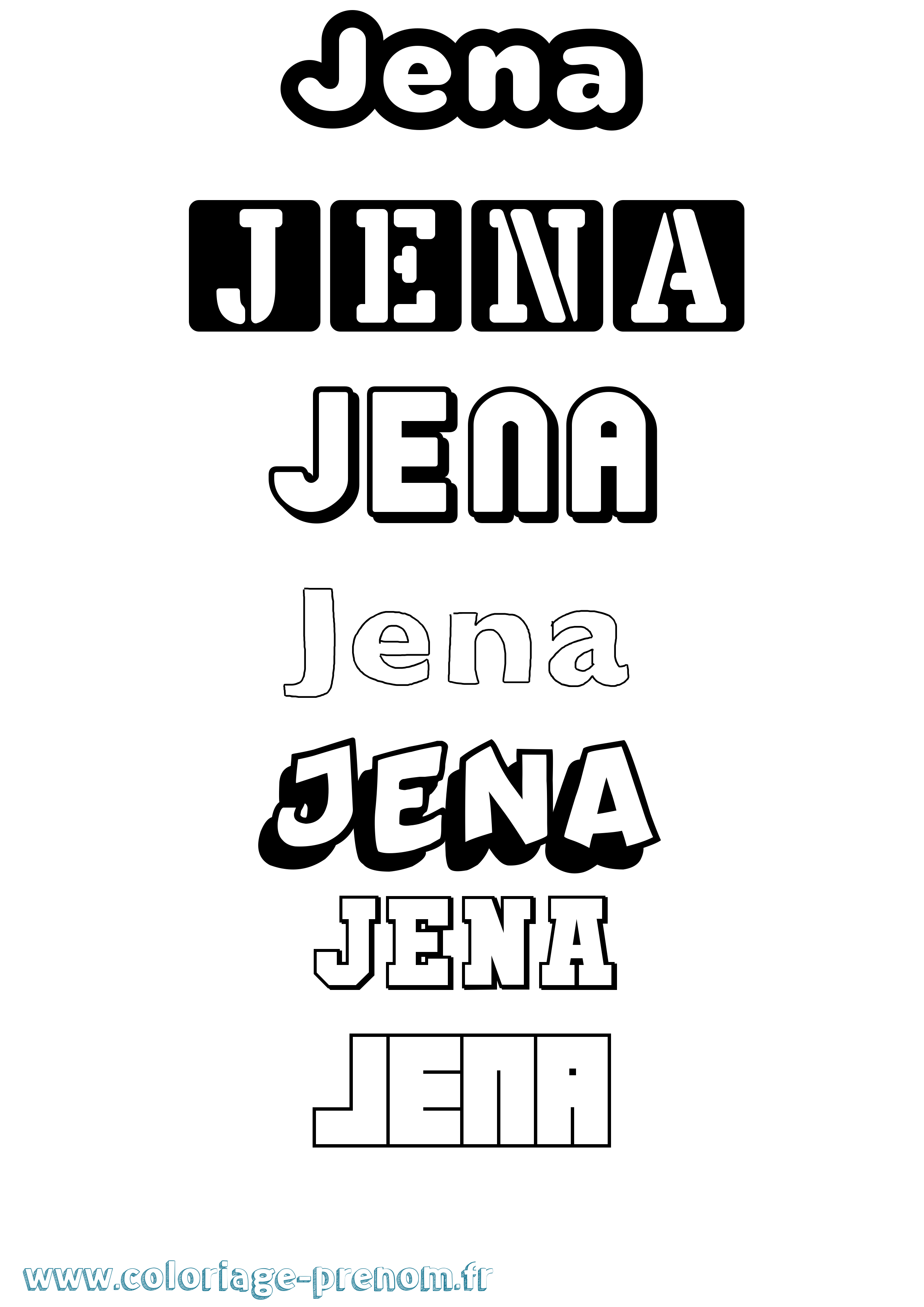 Coloriage Jena Simple Coloriage prénom Jena Simple